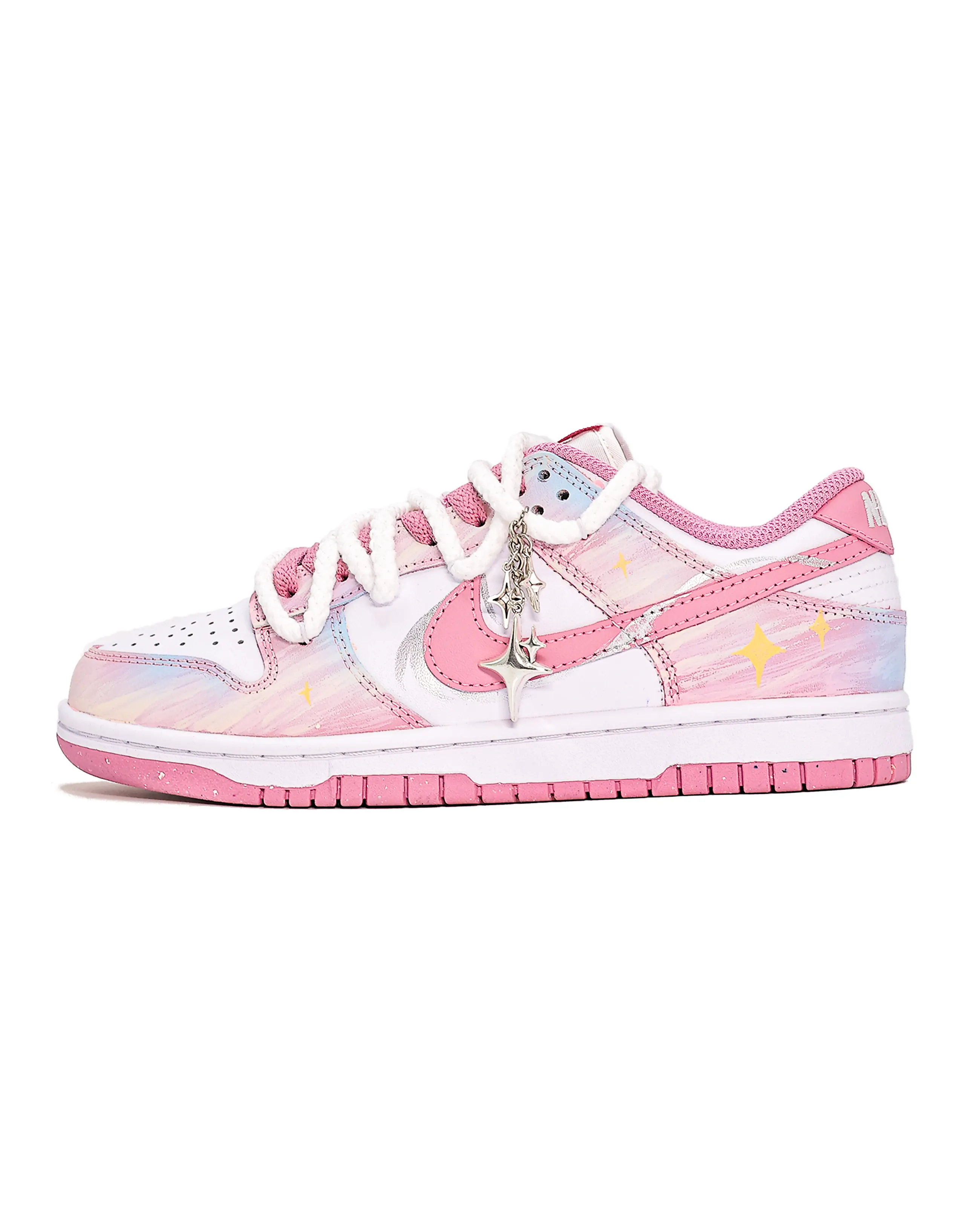 Custom Nike Dunk 'Starlight Pink Realm' Pure Girl Vibe Cute Wear-Resistant Low-Top Sneakers Women's Pink