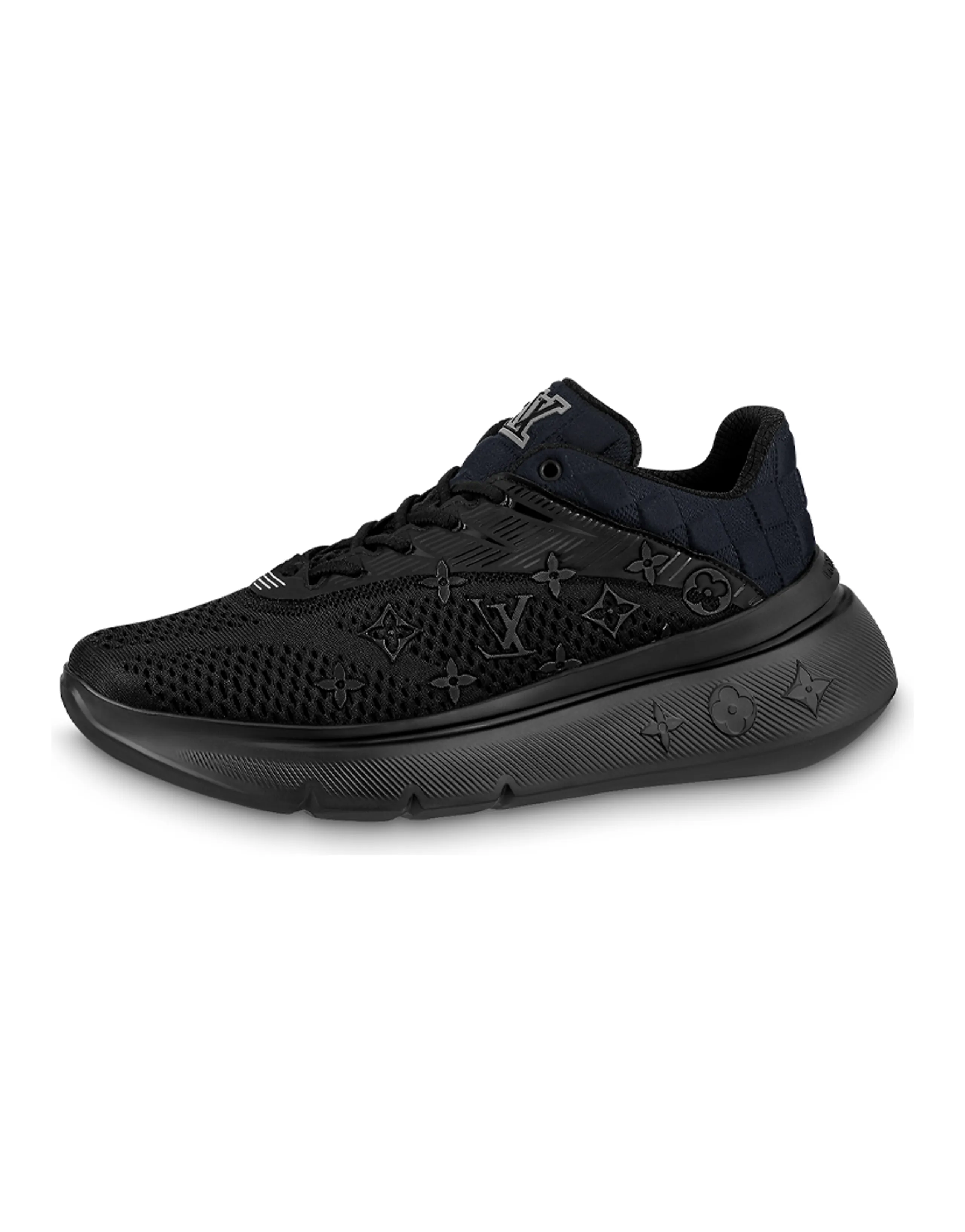 LOUIS VUITTON Show Up Abrasion Resistant Low Top Casual Shoes Men's Black
