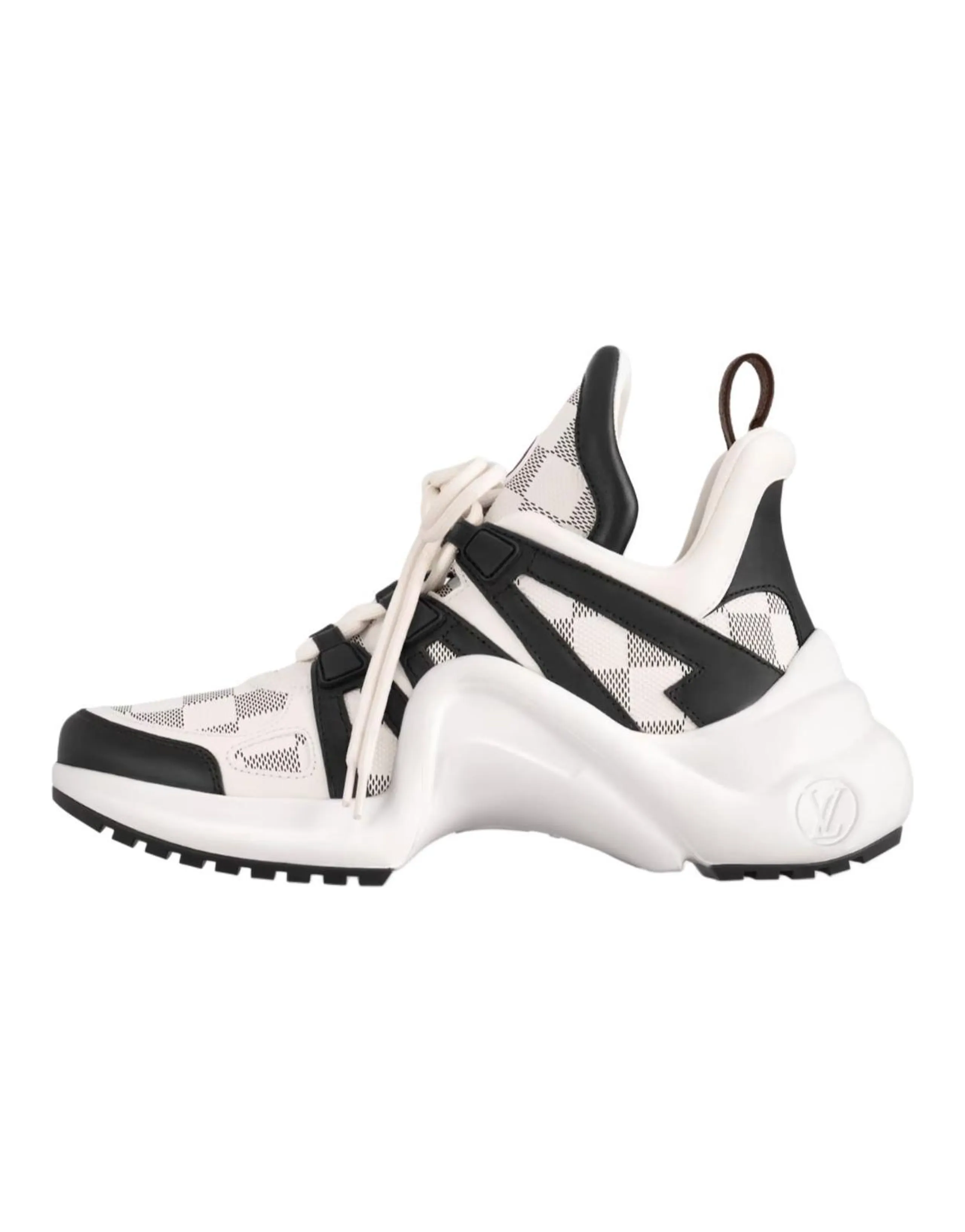 LOUIS VUITTON Archlight Calfskin Leather Round Toe Dual Lace Low-Top Dad Shoes Women's White