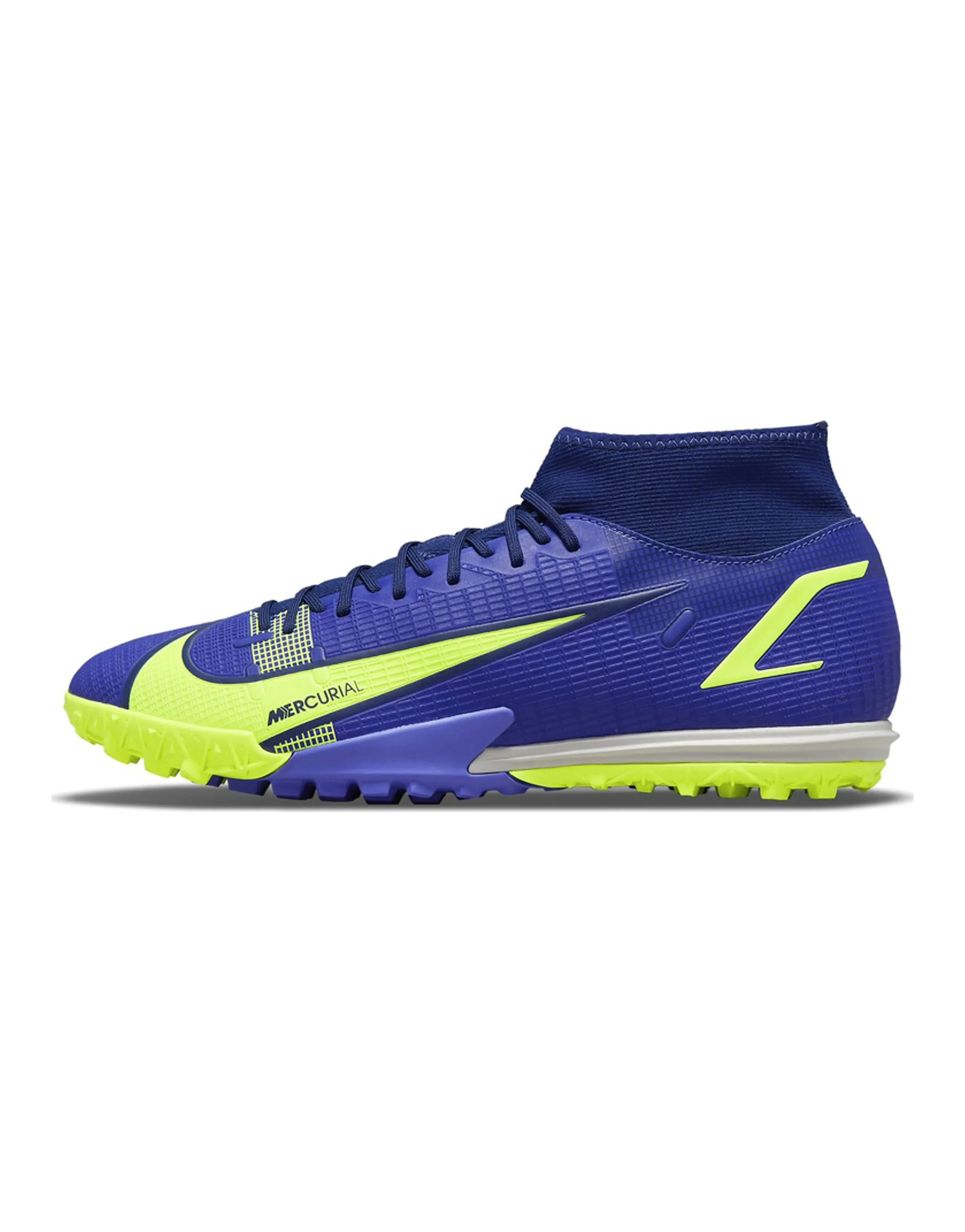 Nike Mercurial Superfly 8 Academy TF Turf High-Top Soccer Shoes Blue