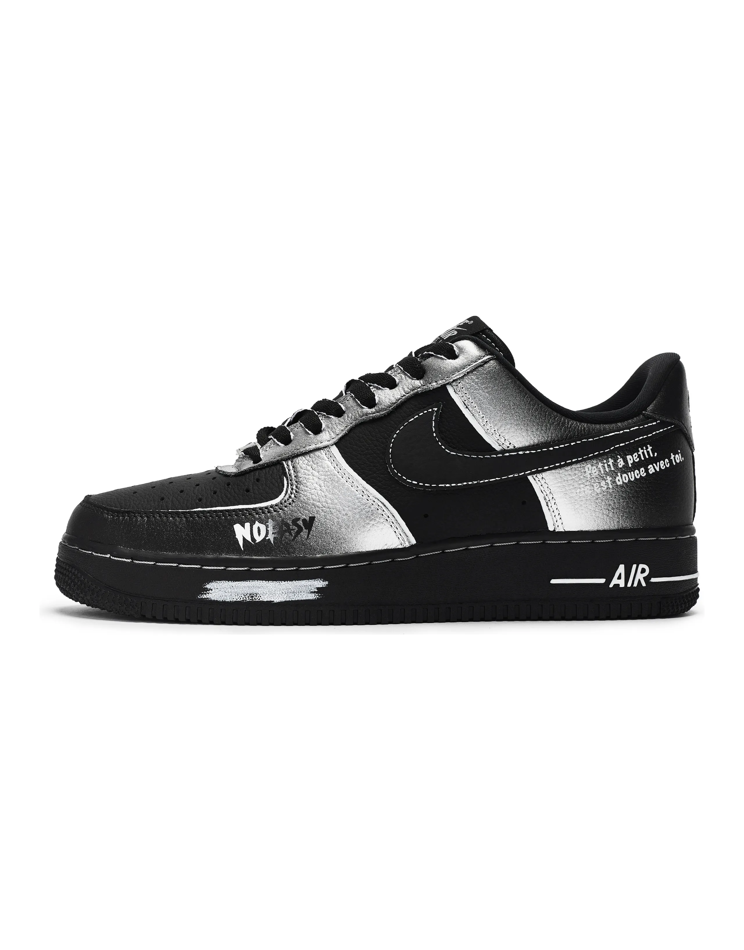 [Custom Sneakers] Nike Air Force 1 '811 Creation' 'Extinct Silver Gray' High Street Trendy Cool Futuristic Tech Cushioned Low-Top Skate Shoes Unisex Black Silver
