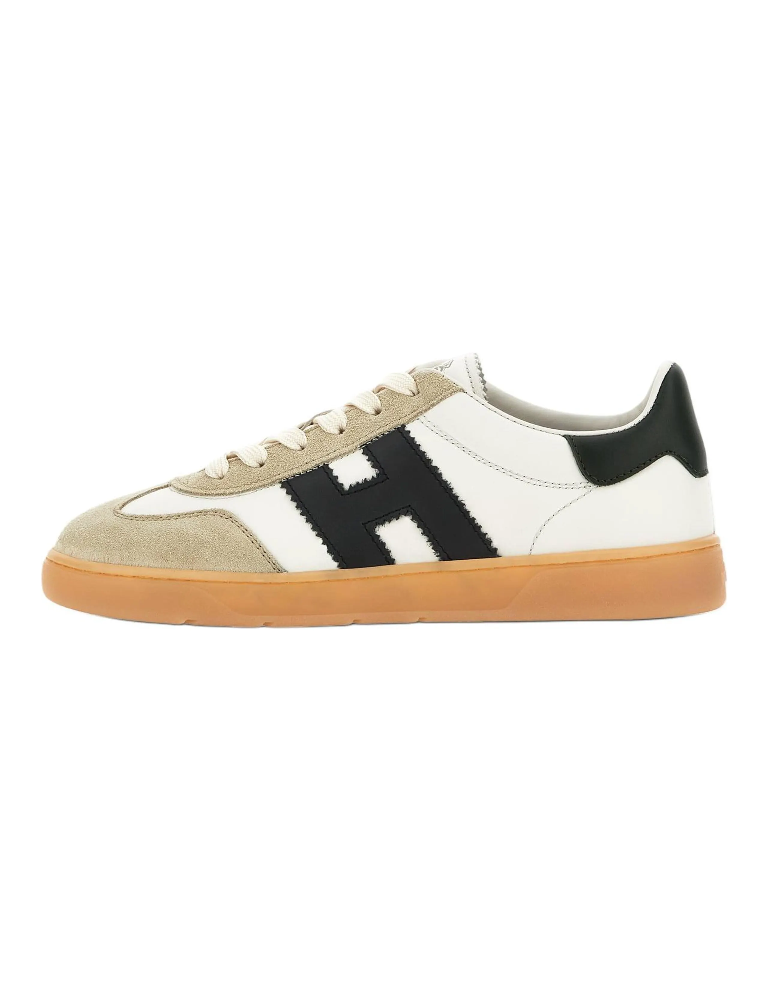 HOGAN Cool Leather Round-Toe Lace-Up Low-Top Sneakers Women's Light Brown