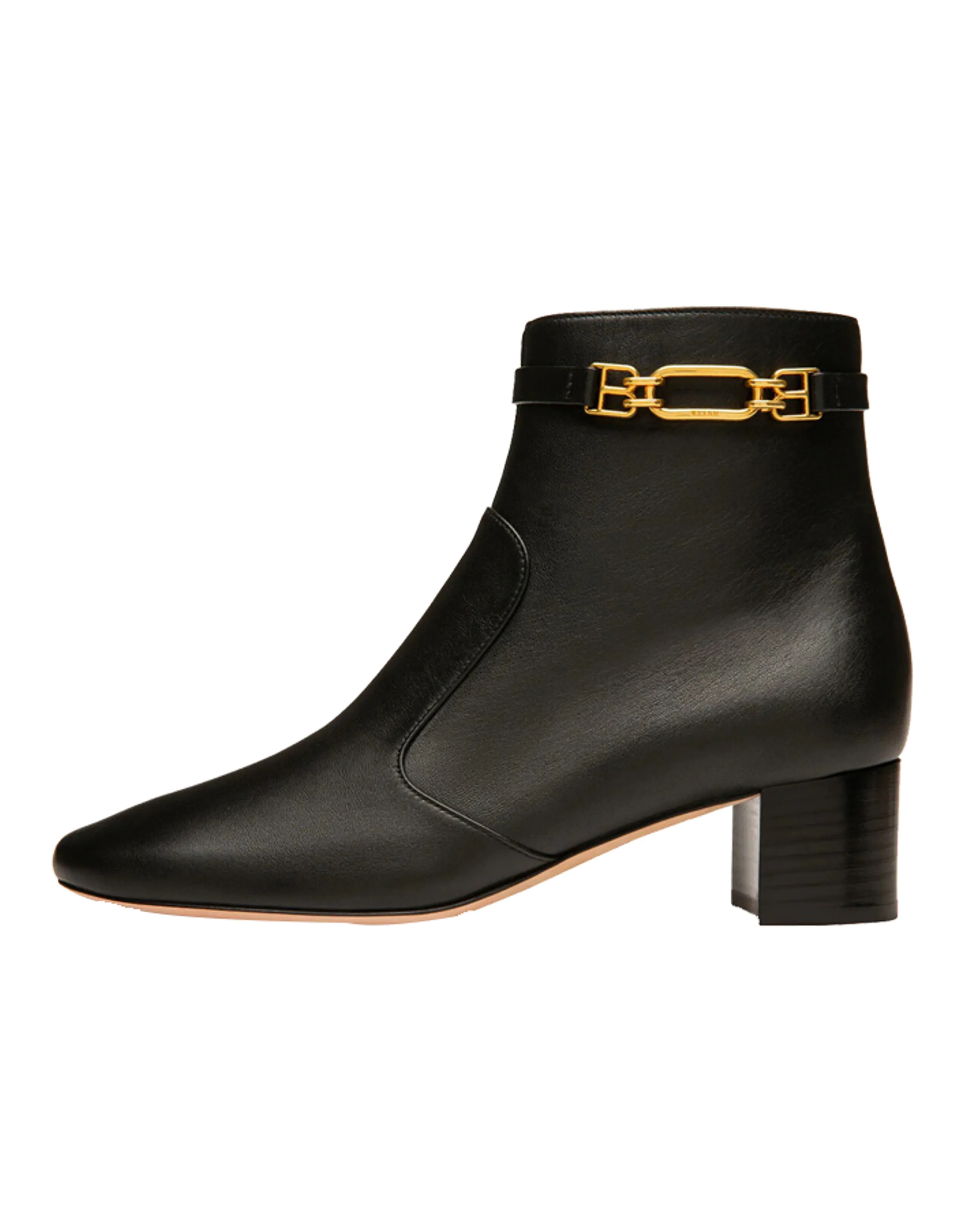 BALLY Chunky Heel Round Toe Ankle Boots Women's Black