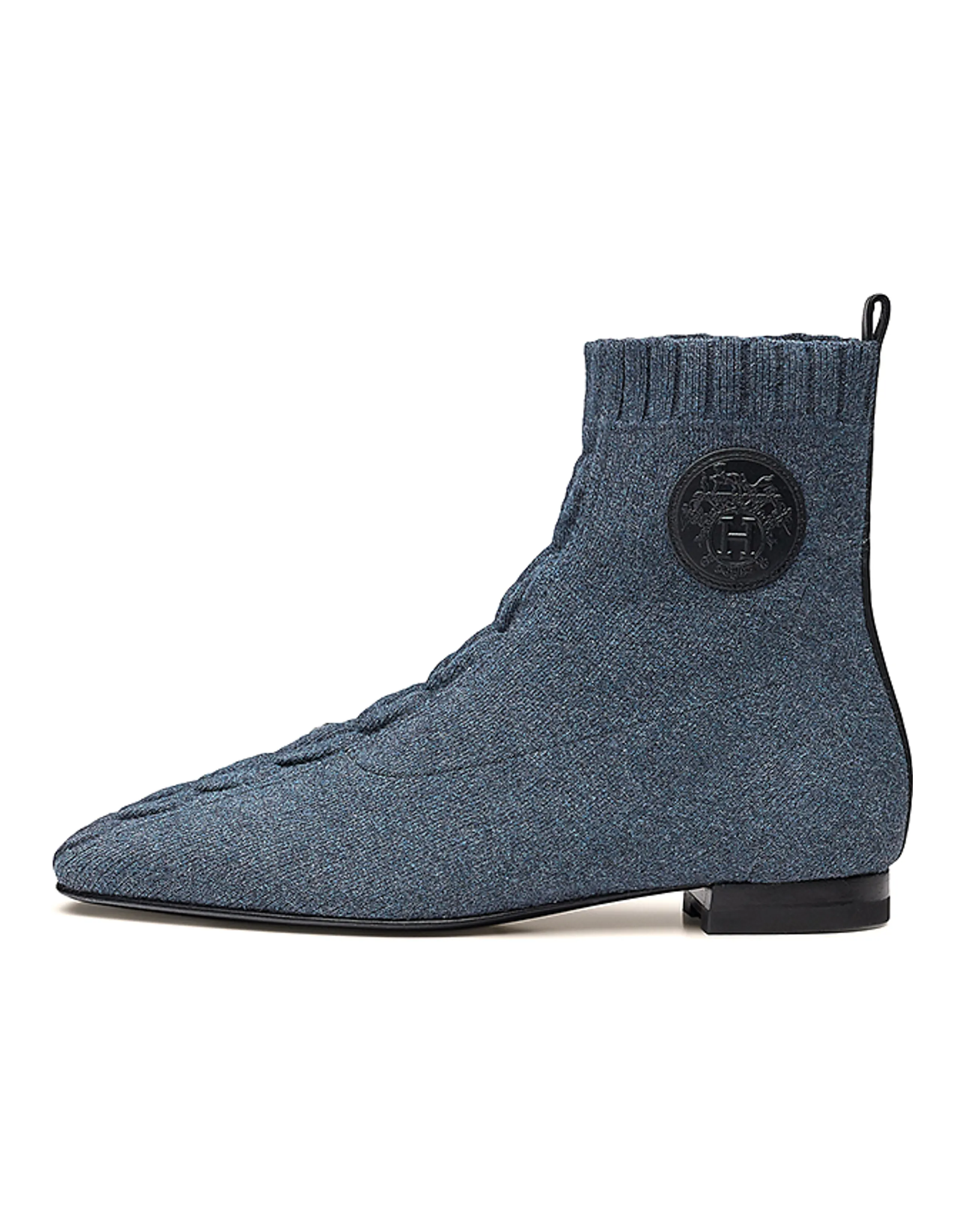 HERMES Duo Ankle Boots Women's Dark Blue