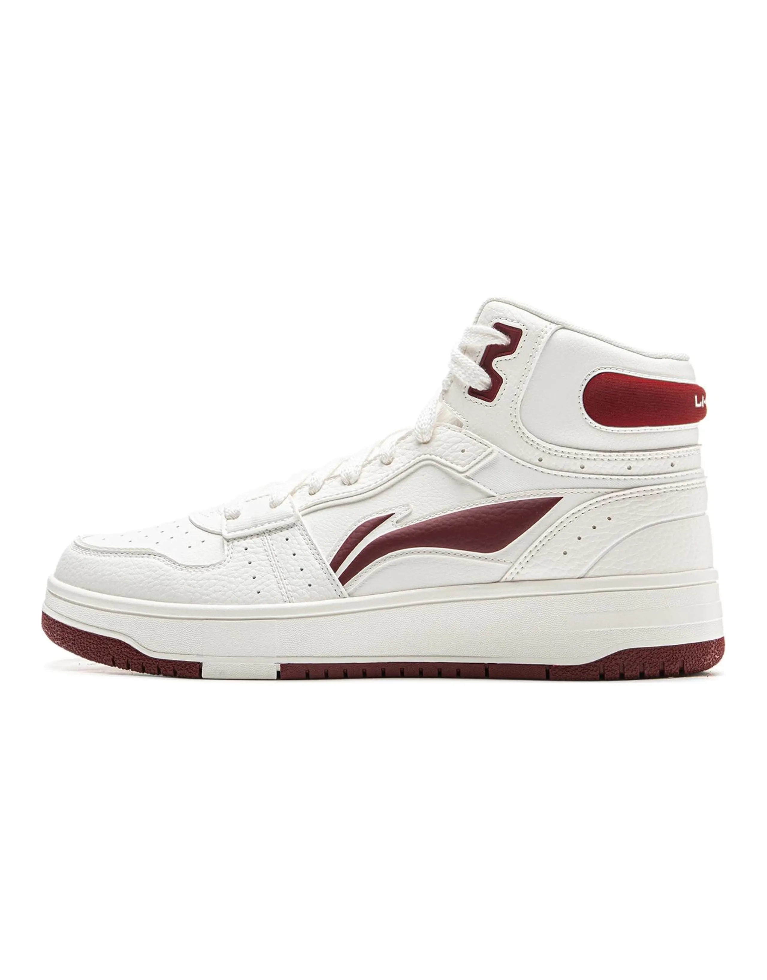 LiNing Tianji SOFT HI Anti Slip Wear Resistant Mid Top Skateboard Shoes Men's White Red
