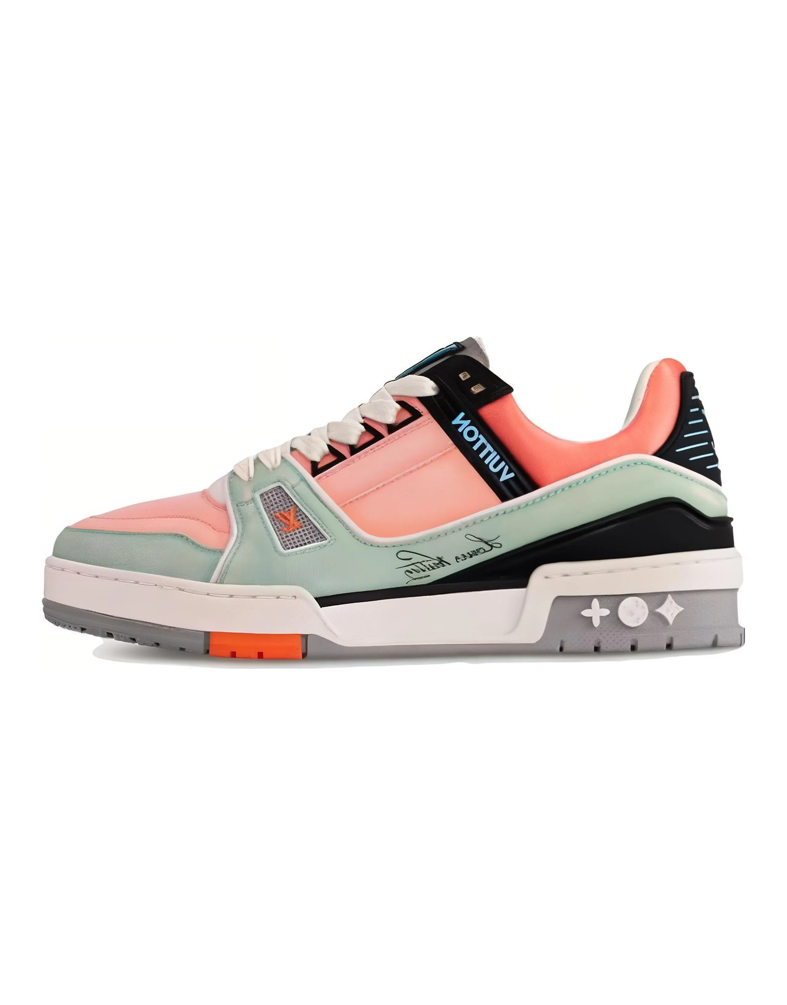 LOUIS VUITTON Trainer Skateboard Shoes Women's Low-Top Orange