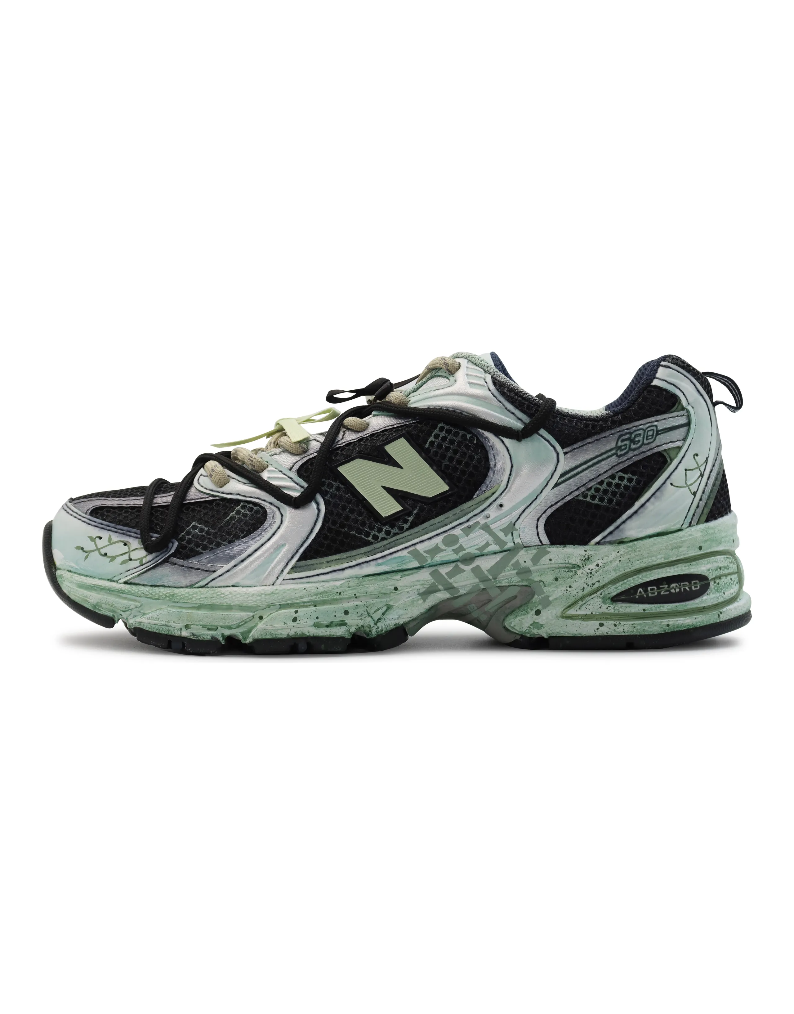 New Balance NB 530 Running Shoes Unisex Low-Top Black/Green/Cyan/Silver