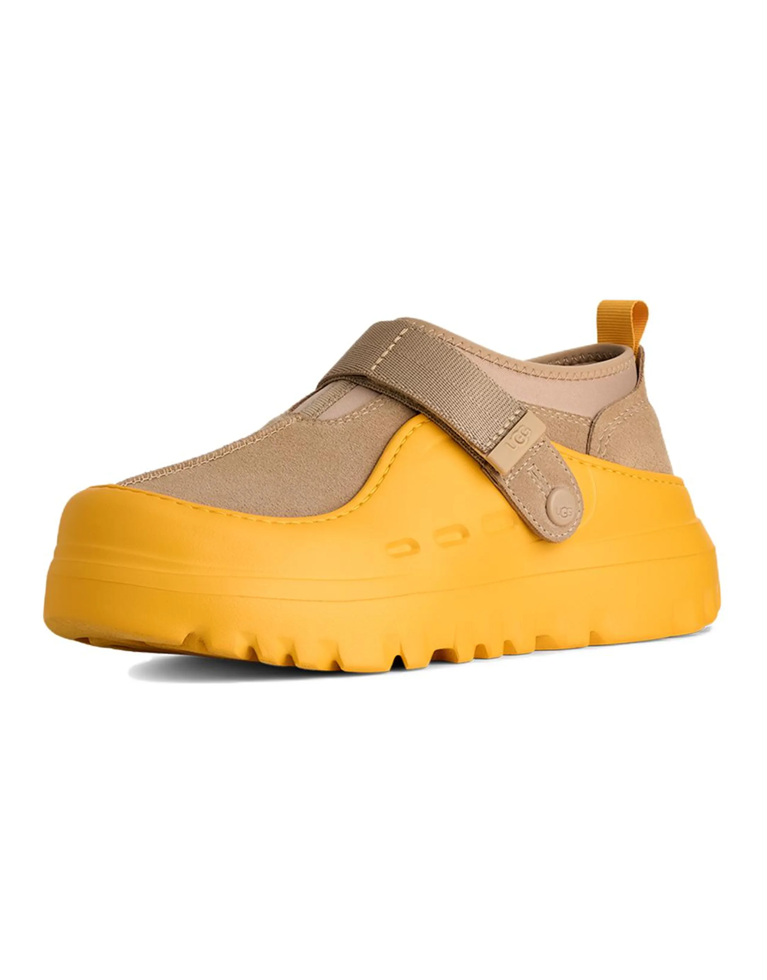 UGG PeakMod Split Leather Round-Toe Platform Low-Top Casual Shoes Unisex Wheat Yellow