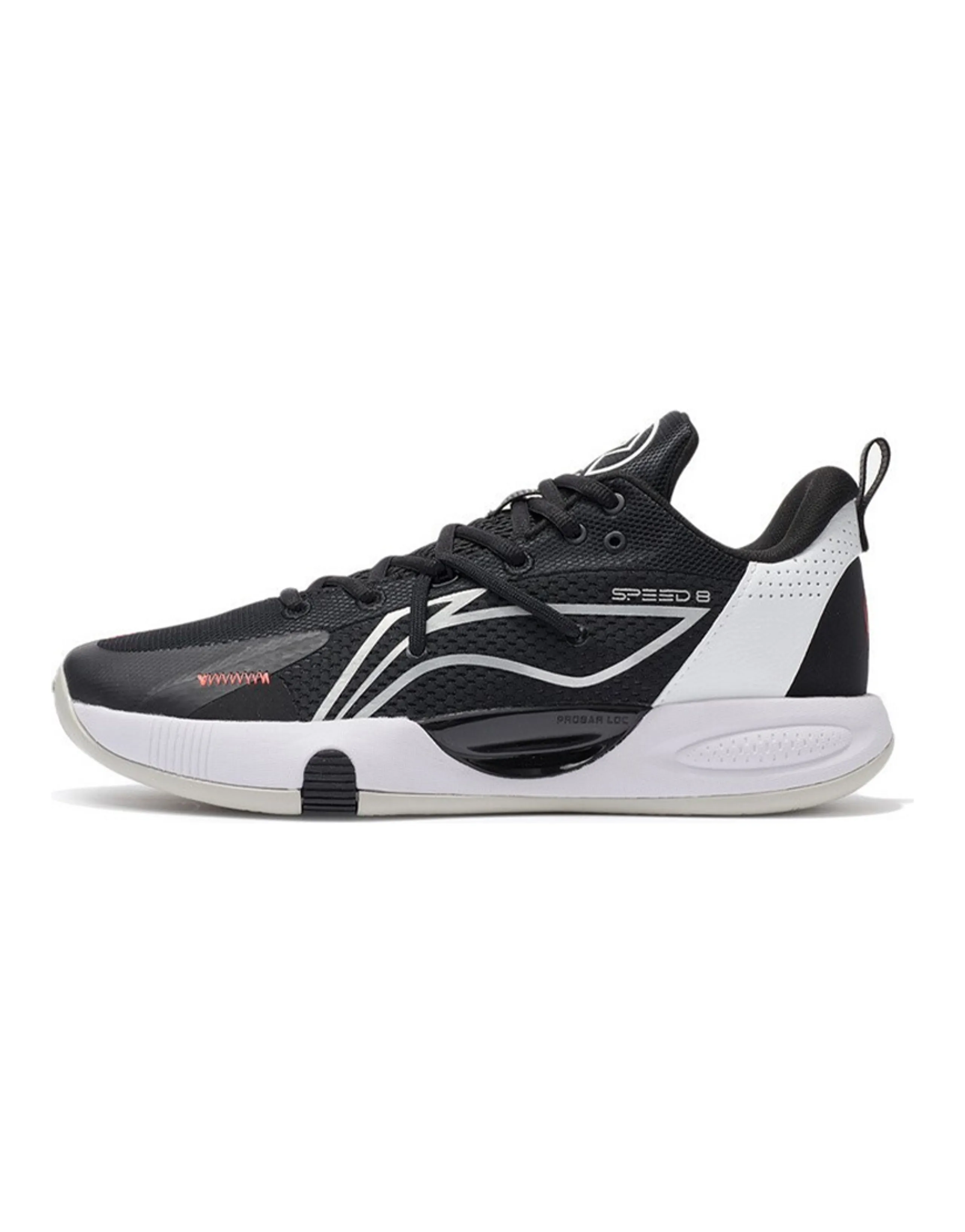 LINING Speed 8 Basketball Shoes Men Low-Top Black/Standard White