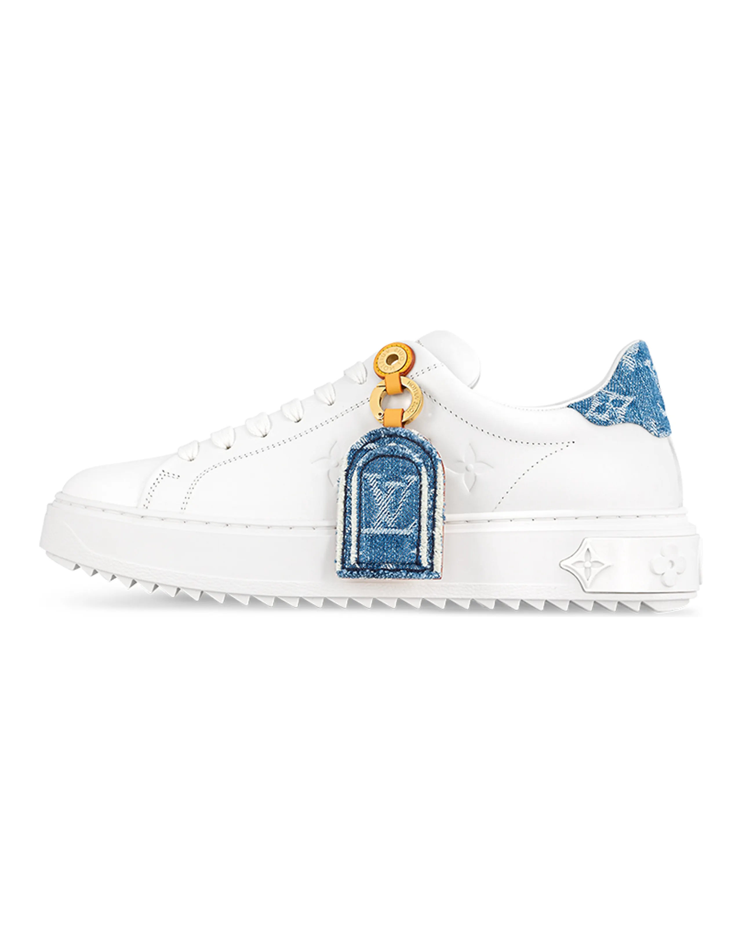 LOUIS VUITTON Time Out Skateboard Shoes Women's Low-Top White Blue