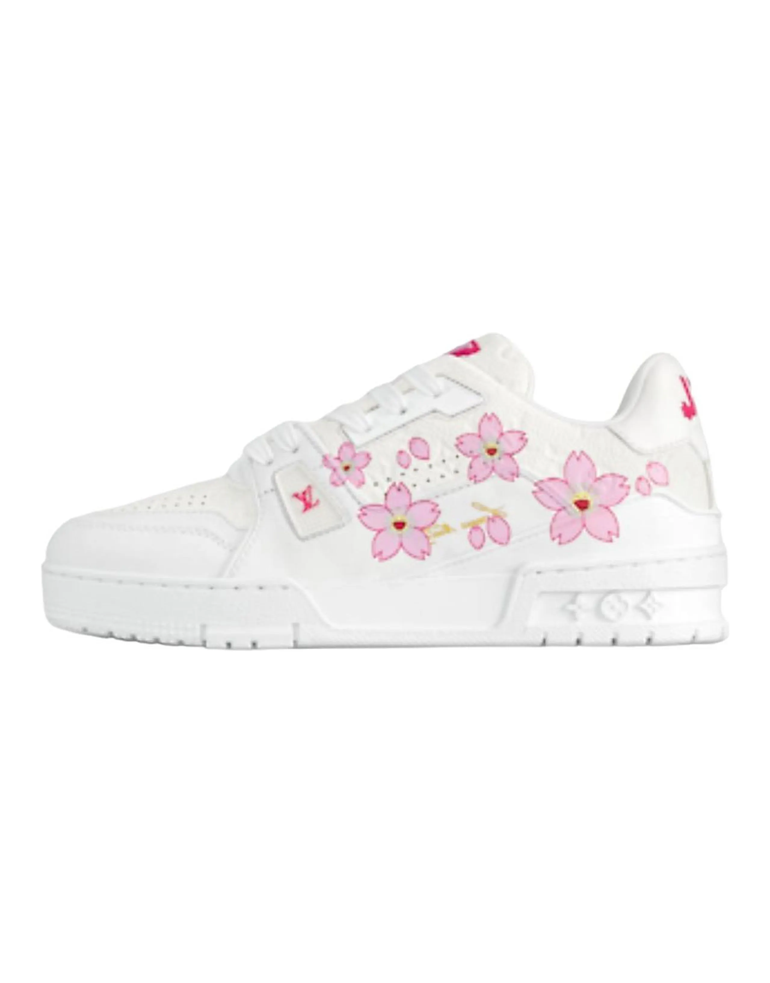 Takashi Murakami x LOUIS VUITTON Trainer Cherry Blossom Collection Low top Skateboard Shoes Women's White