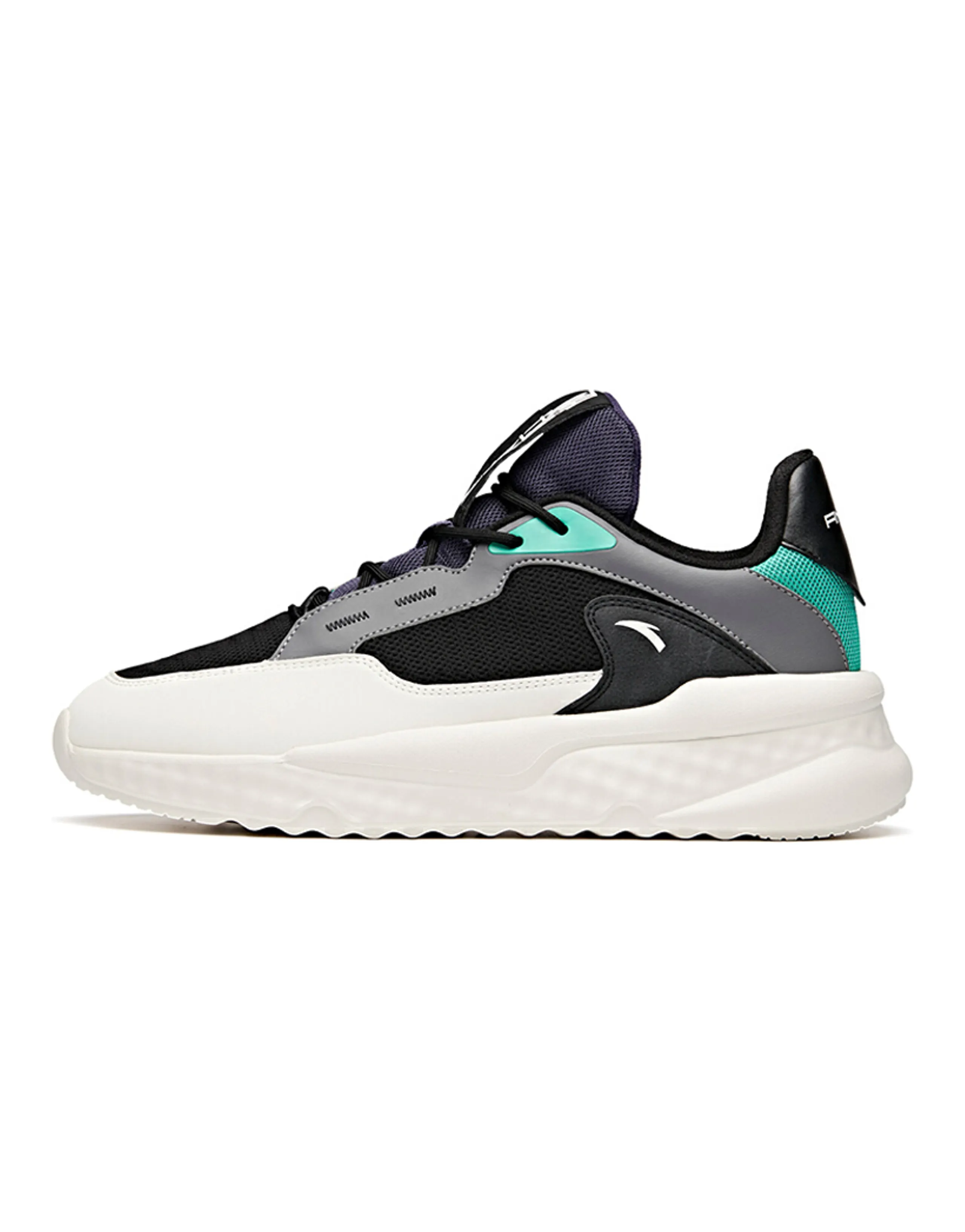 ANTA Unruly Series Casual Shoes Men Low-Top Black White Purple