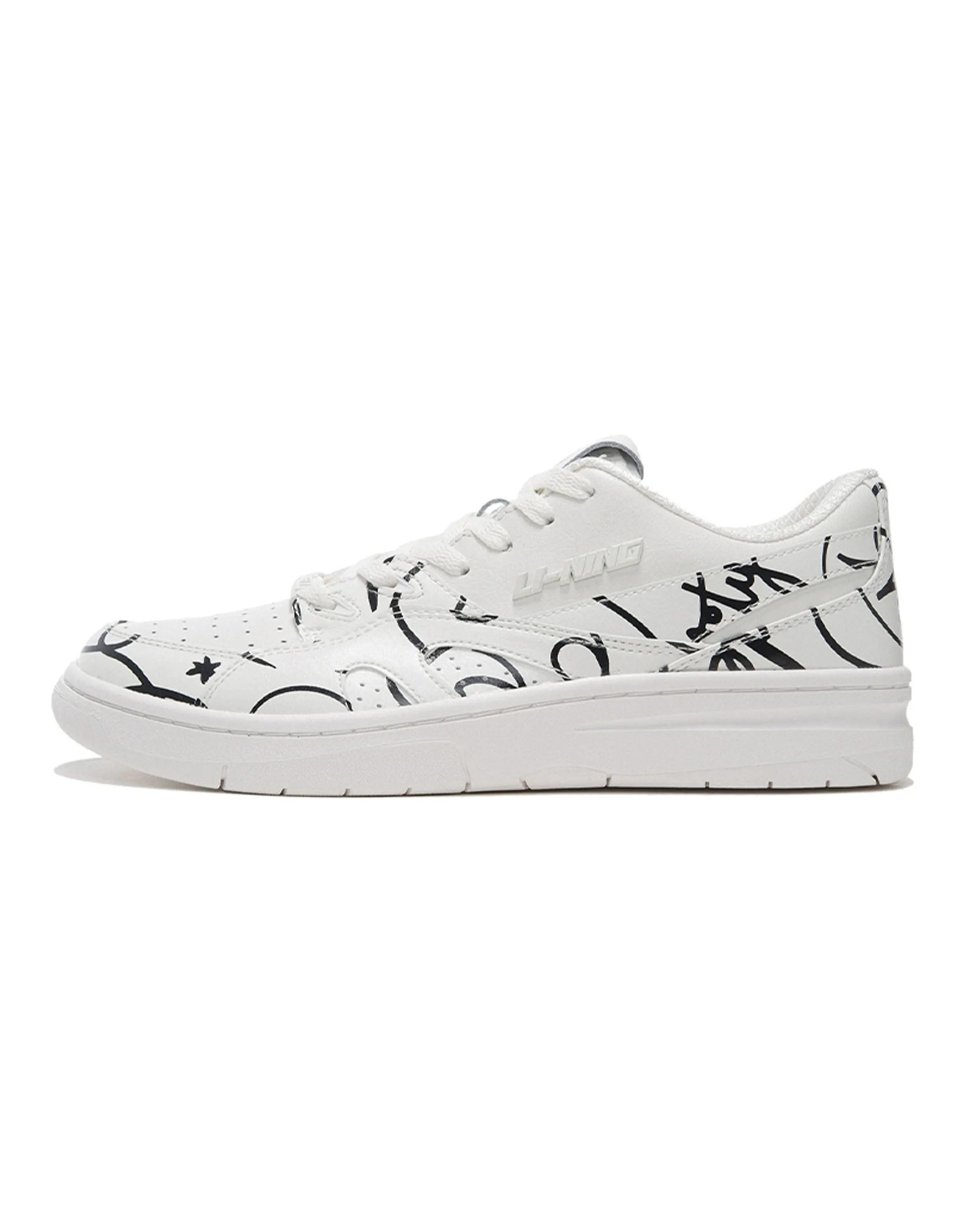 DFT LiNing Wade Collection Cushioning Anti-Slip And Wear-Resistant Low-Top Vintage Basketball Shoes White Black