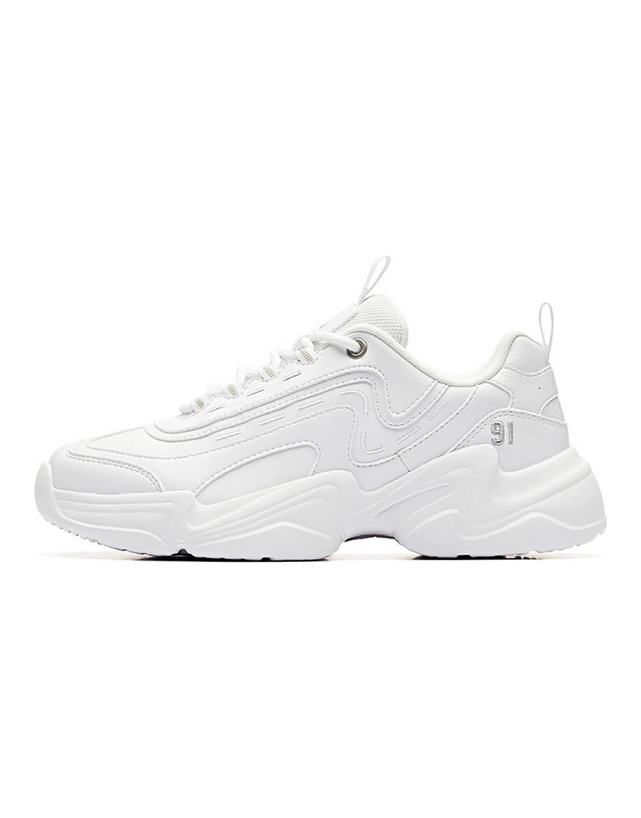 Anta Life Collection Anti-Slip Wear-Resistant Low-Top Chunky Sneakers Women's Silver White