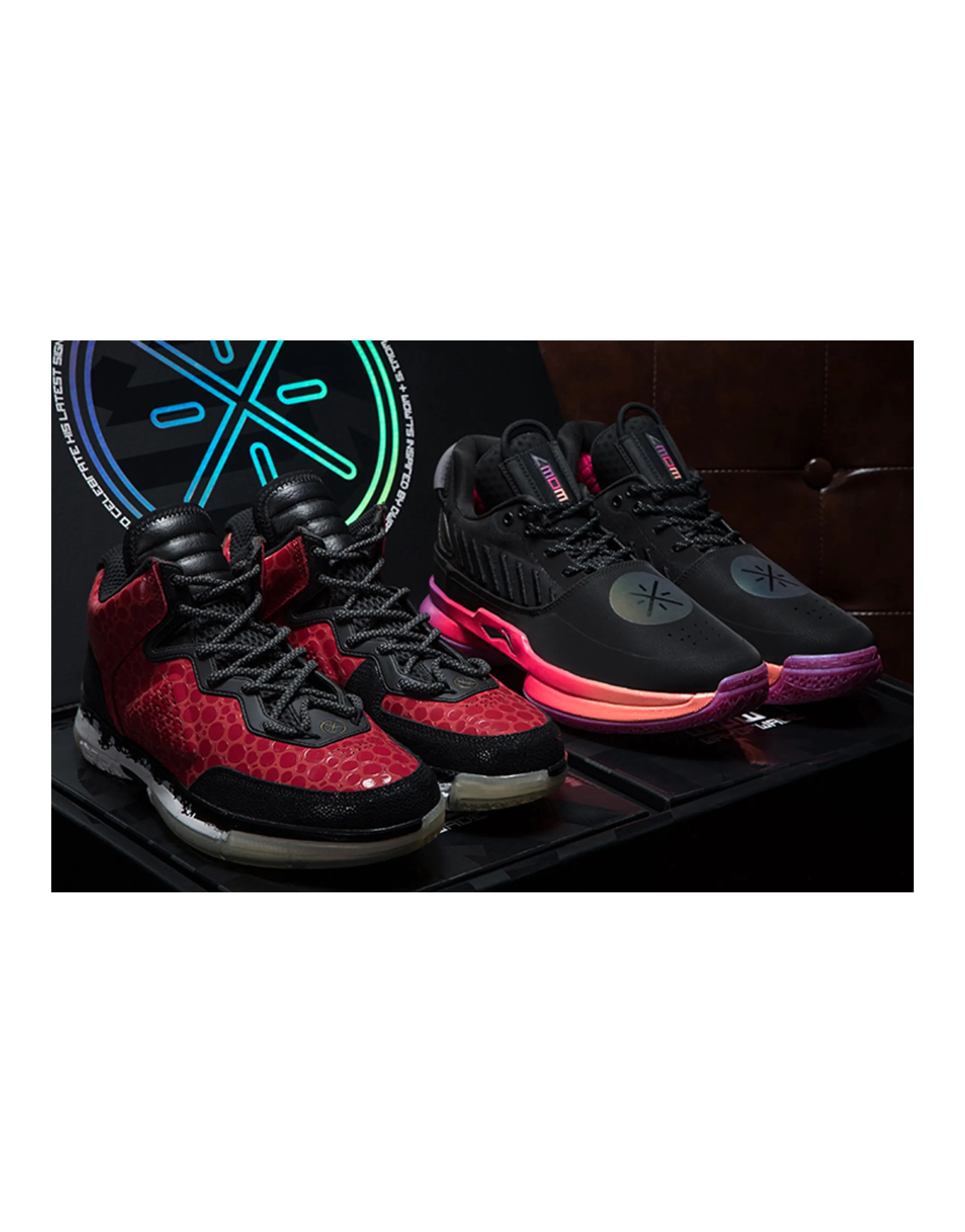 LiNing Way Of Wade WOW Remix 6 Set WOW1+WOW7 Coverage Support Rebound High-Top Basketball Shoes Men's Black Red
