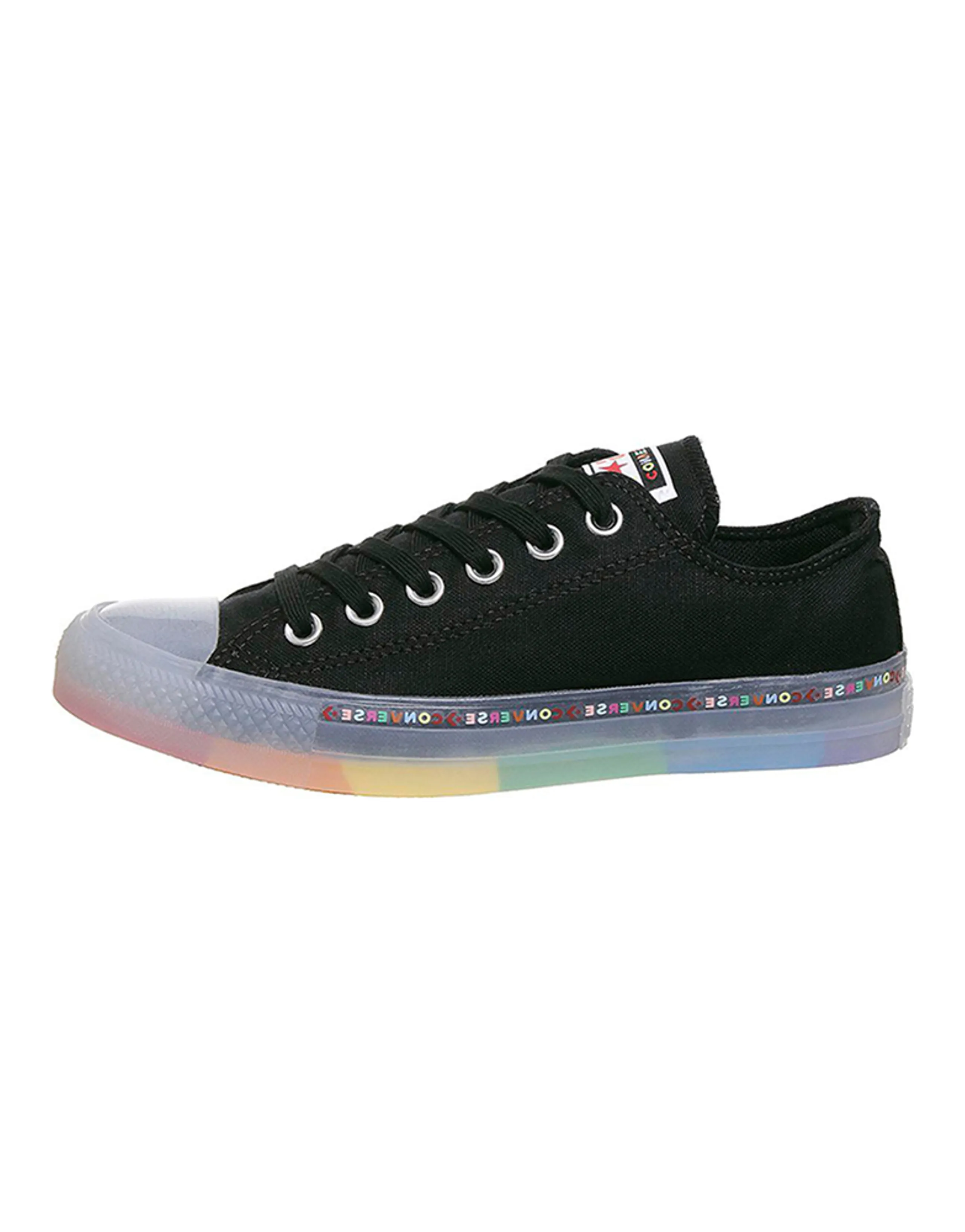 Converse All Star Low Trainers Rainbow Black Exclusive