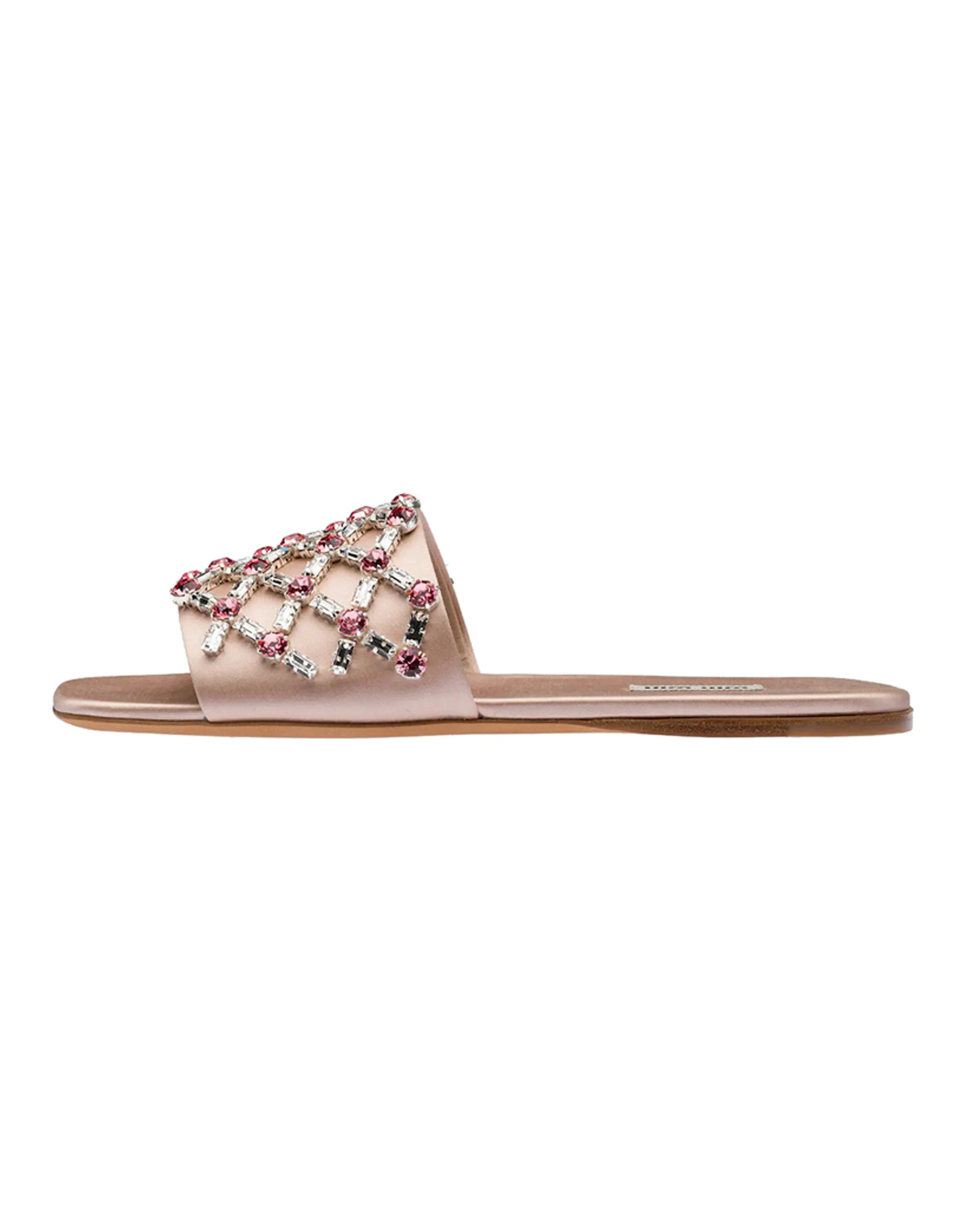 MIU MIU Slide Slippers Women's Nude Pink
