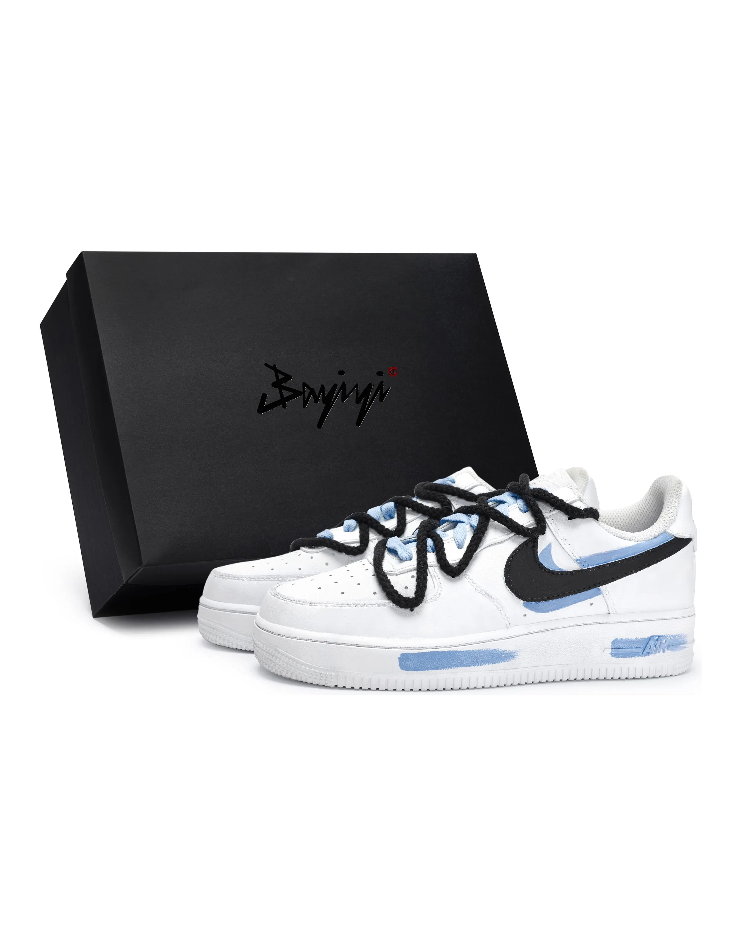 Nike Air Force 1 Skateboard Shoes Unisex Low-Top Black Blue