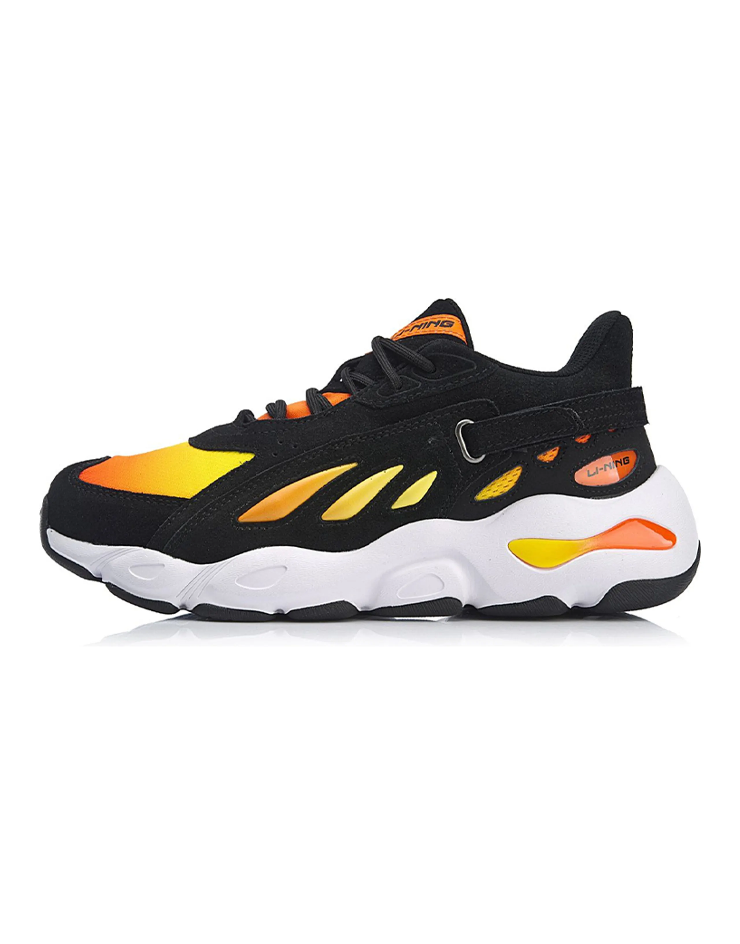 LiNing Butterfly Cushioned Slip-Resistant Low-Top Chunky Sneakers Black Yellow