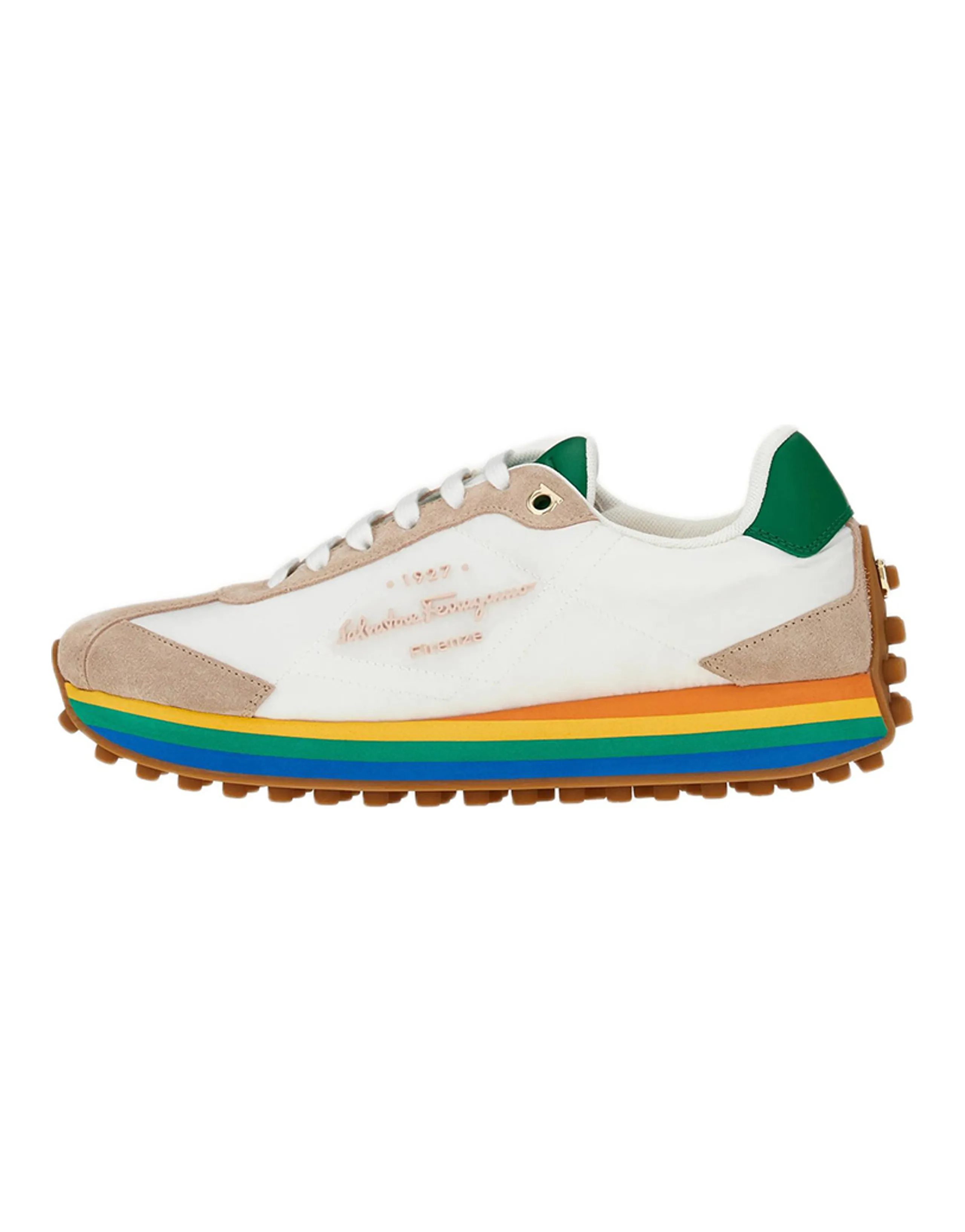FERRAGAMO Leather Nylon Low-Top Casual Shoes Women's