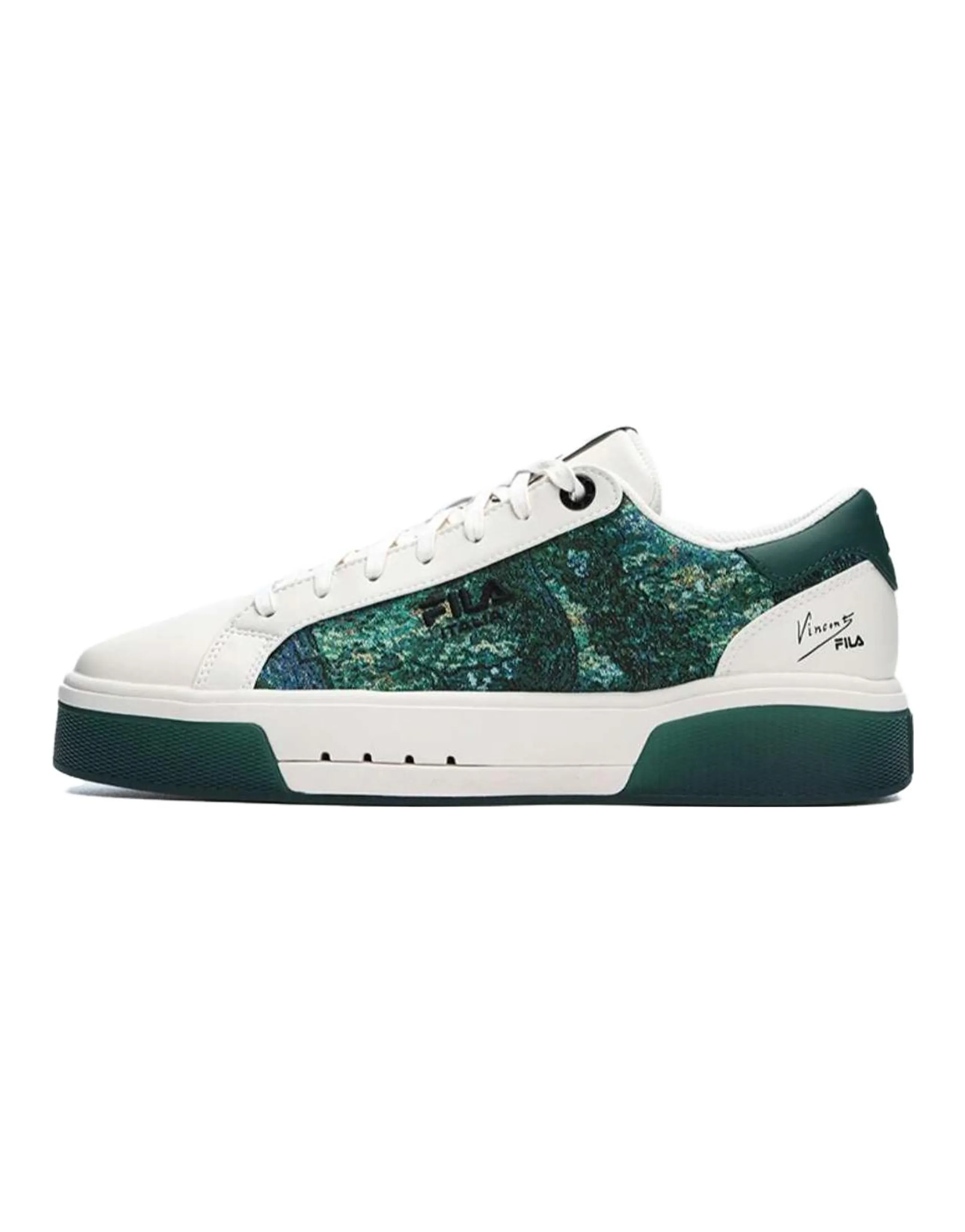 FILA Van Gogh Museum Skateboard Shoes Men Low-Top Green