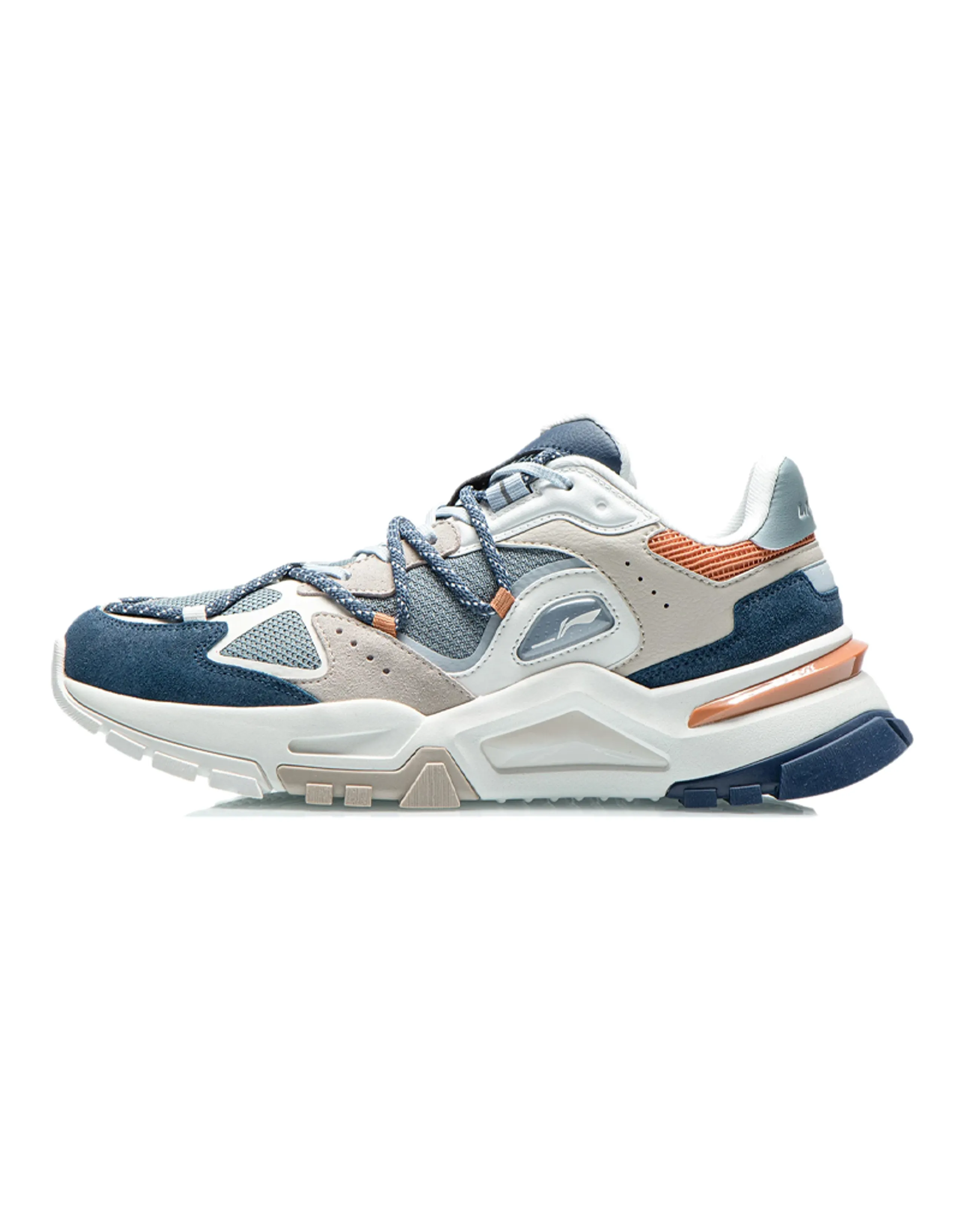 LiNing Reverse Fantasy Cushioned Slip-Resistant Low-Top Sports Casual Shoes Men's Gray Blue