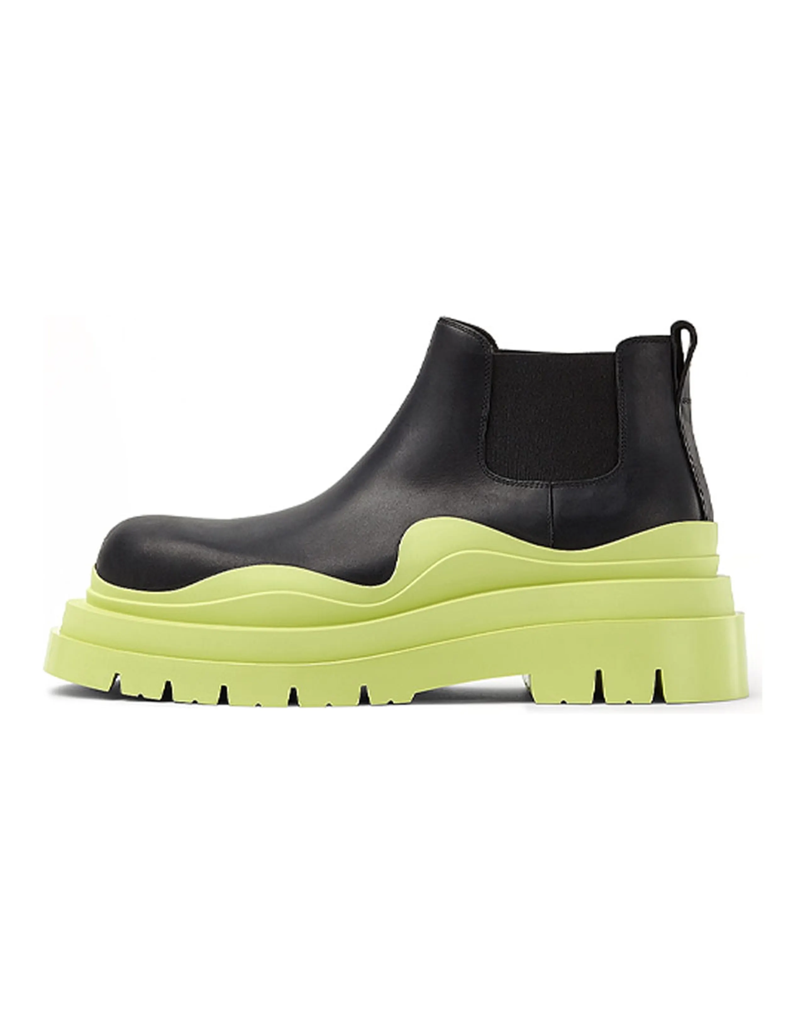 Bottega Veneta BV Tir Ankle-Length Chelsea Boots 5.5cm Men's Black Green Avocado Green