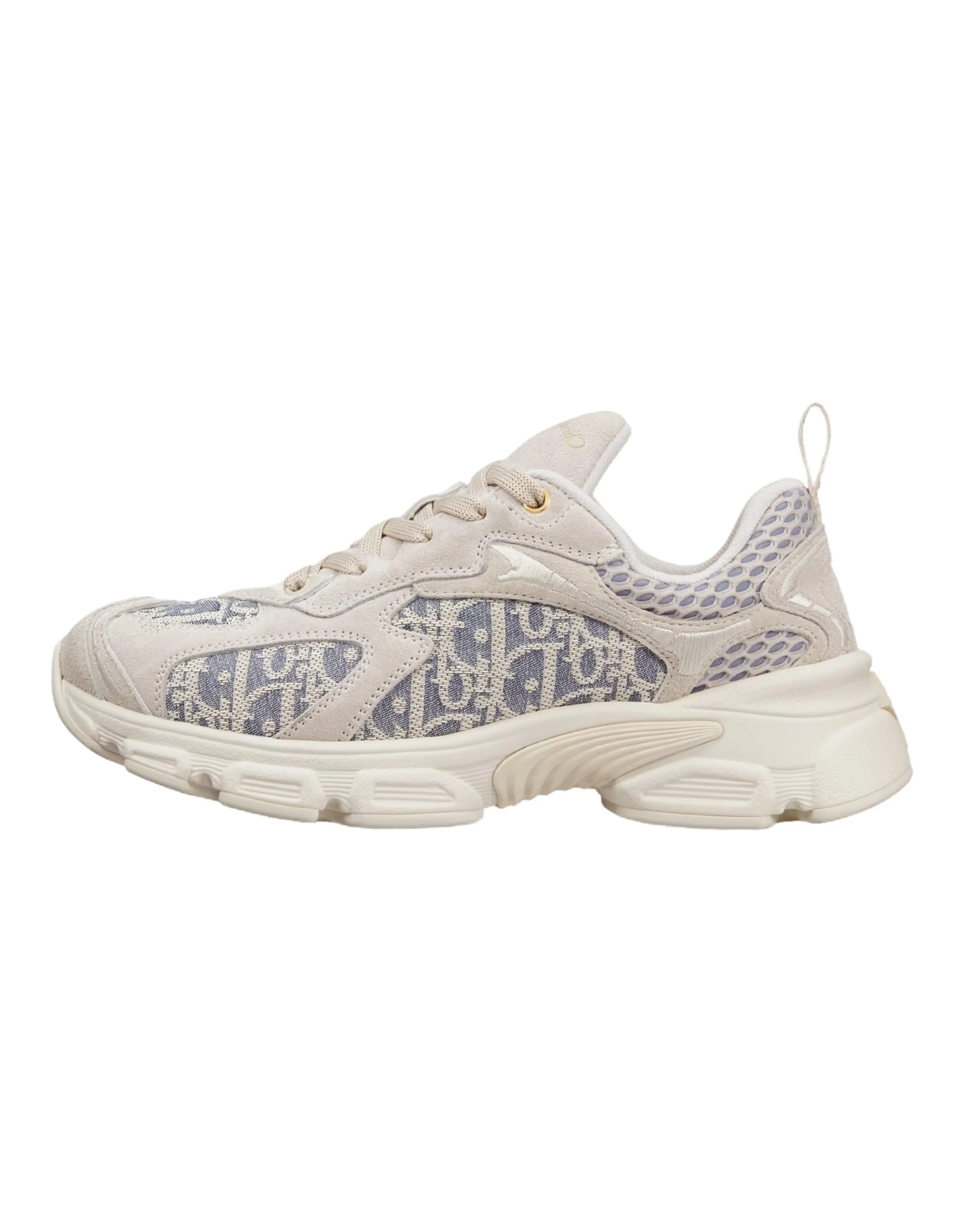 DIOR Vibe Cow Leather Round Toe Lace-Up Low-Top Casual Shoes Women's Beige