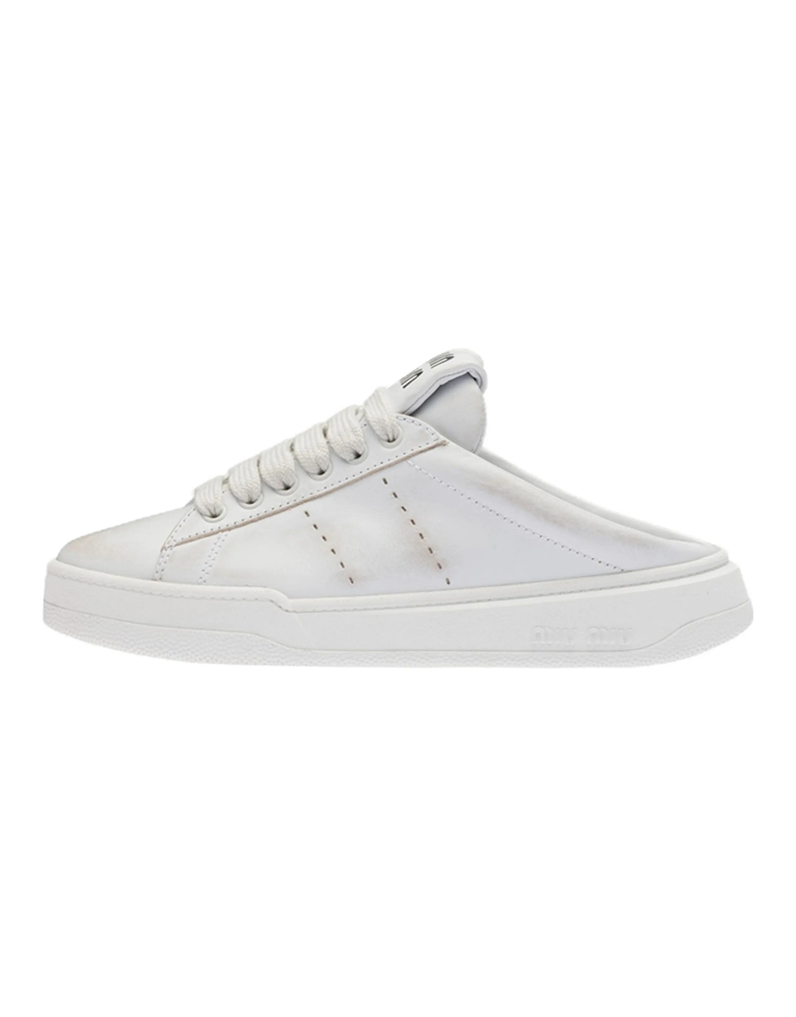 MIU MIU Abrasion Resistant Closed Toe Slippers Women's White