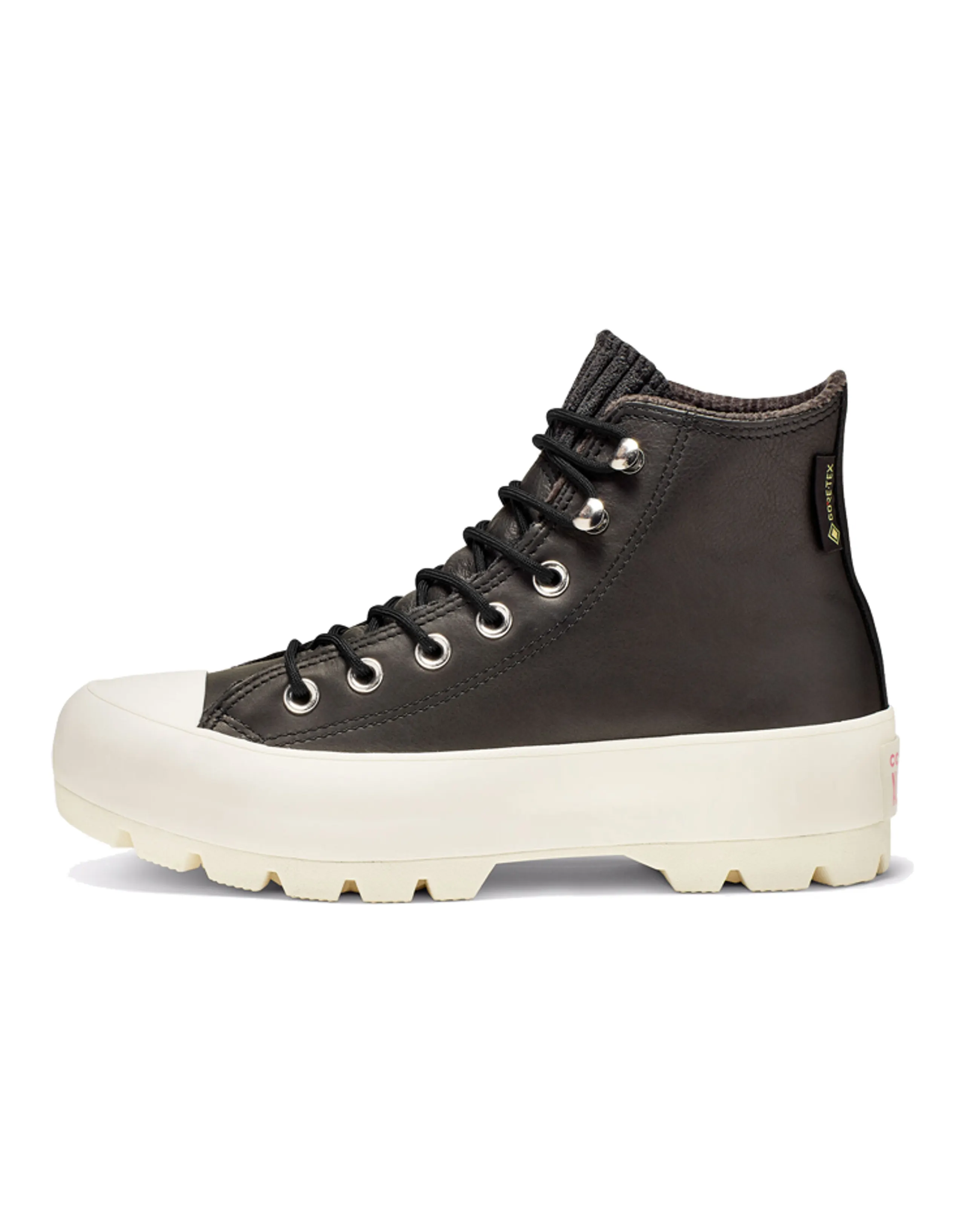 Converse Chuck Taylor All Star Lugged Waterproof Leather High Top Thick Sole Black White Women's