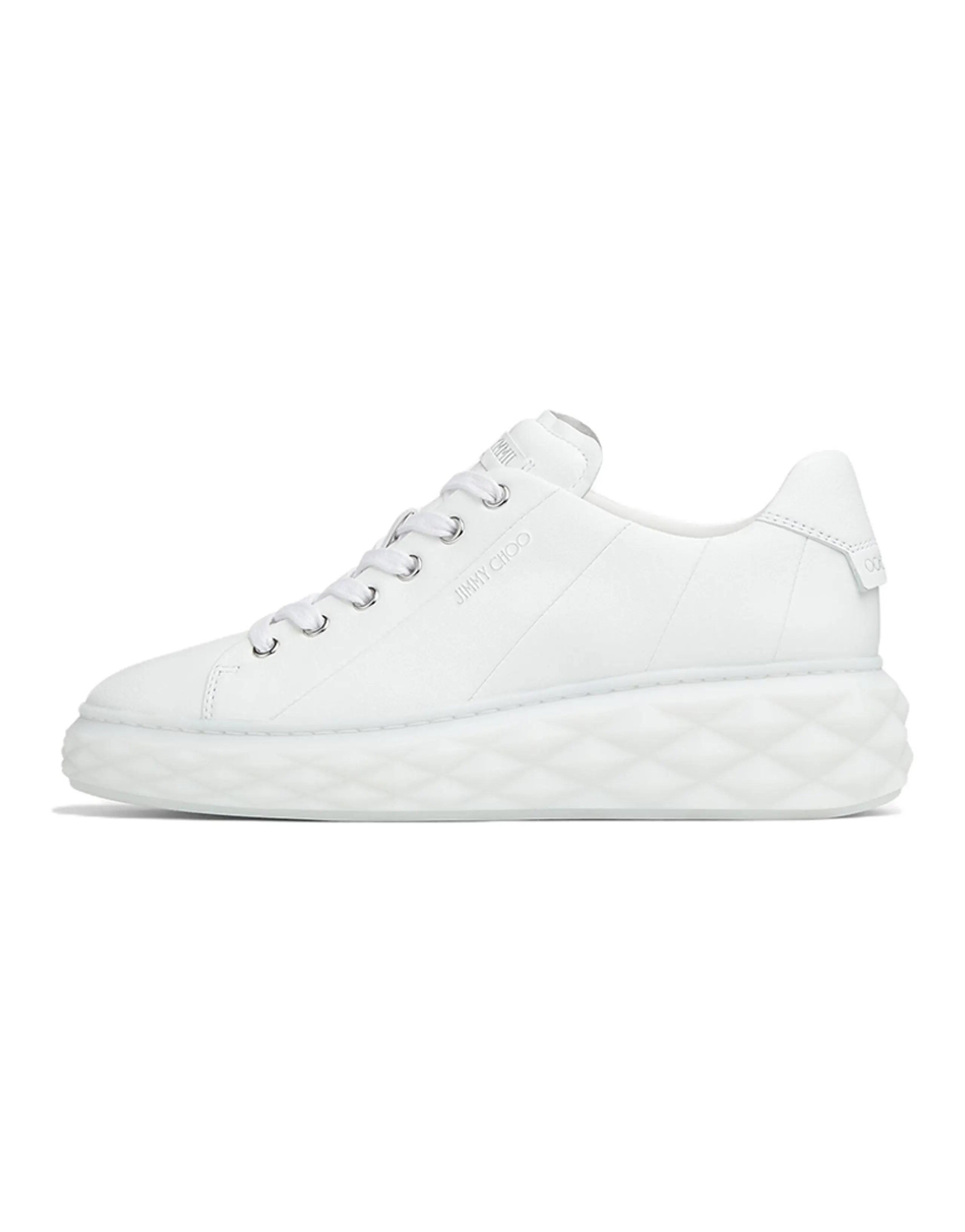 Jimmy Choo Diamond Light Maxi F Maxi/F Leather Nappa Low-Top Fashion Sneakers Women's White