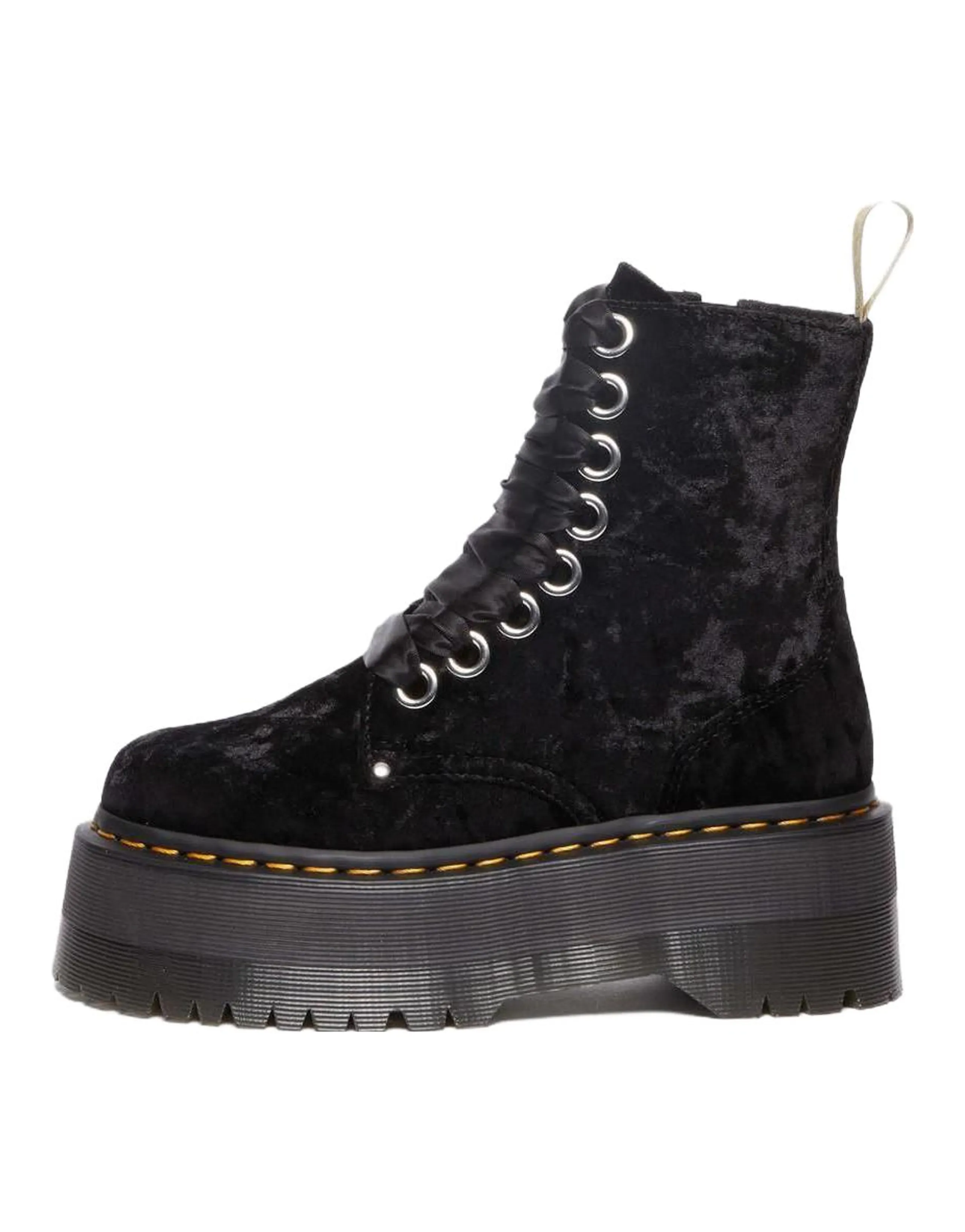 Dr.Martens Vegan Jadon Boot Max Crushed Velvet Platforms 'Black' Women's