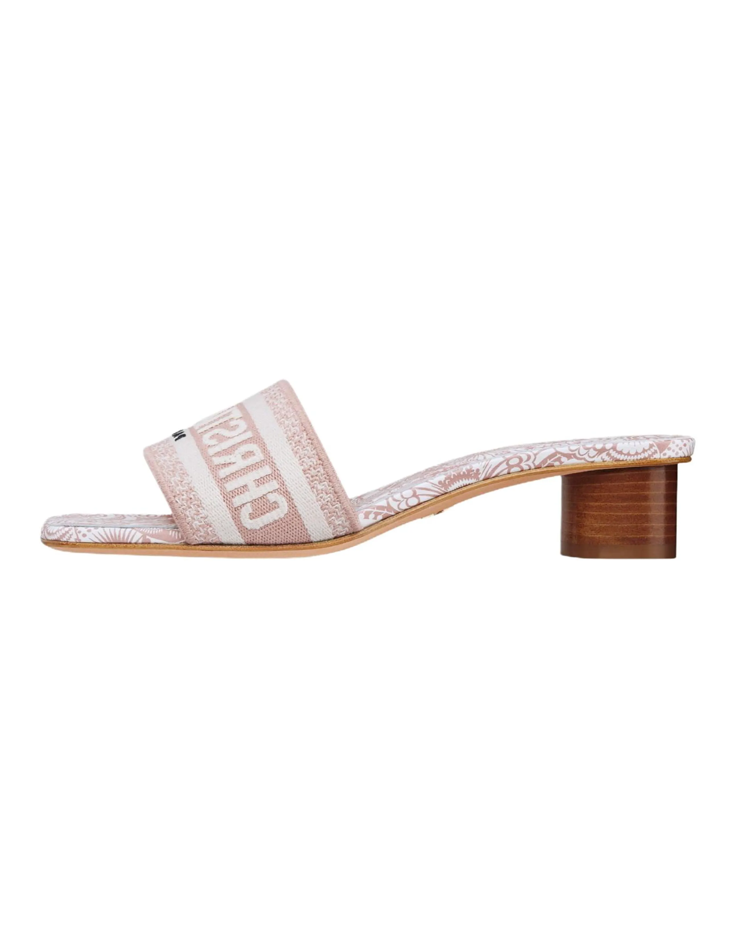 DIOR Dway Square-Toe Open-Toe Slide Sandals 3.5cm Women's Pink