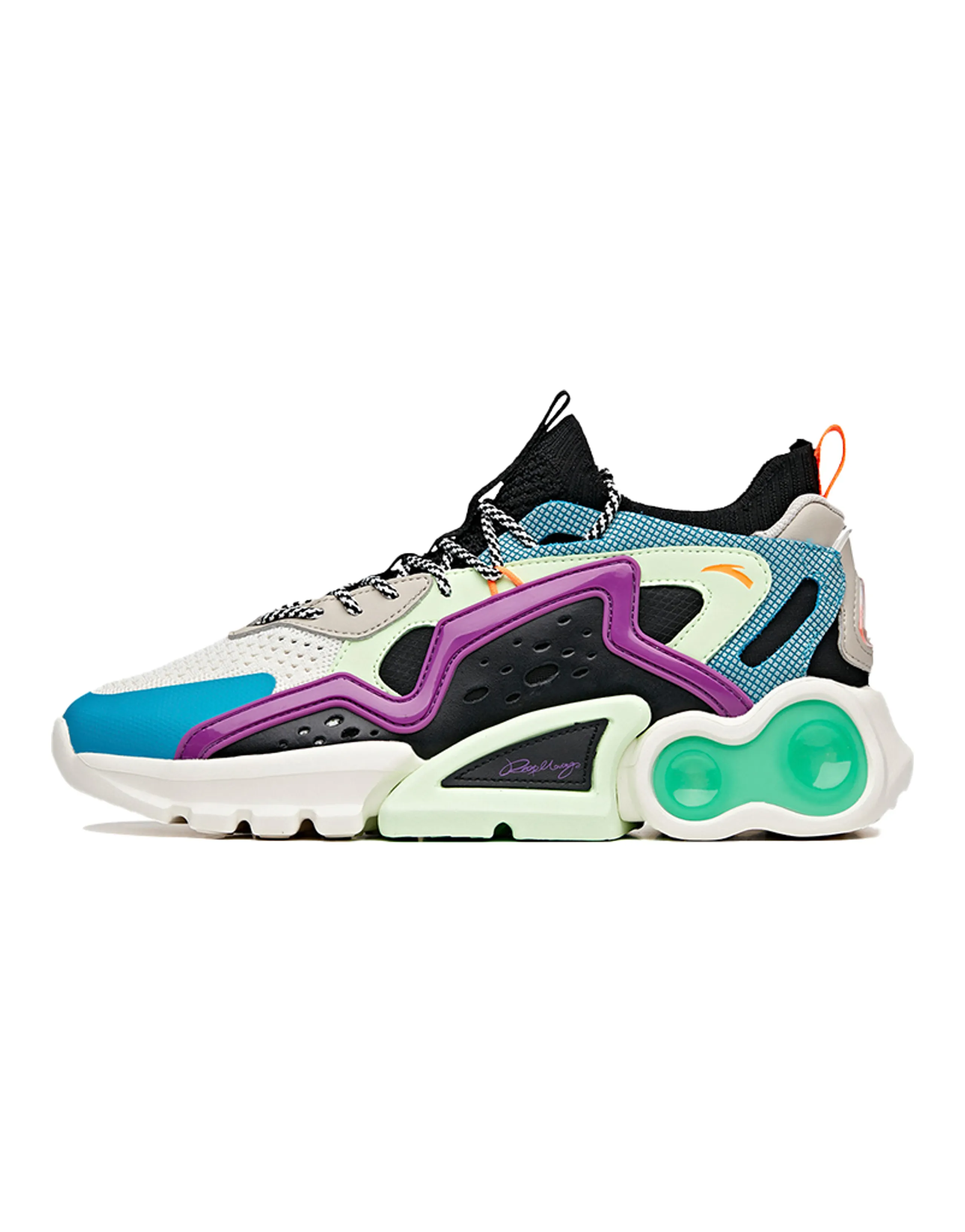 ANTA Casual Shoes Men Mid-Top Black/Ivory White/Interstellar Blue