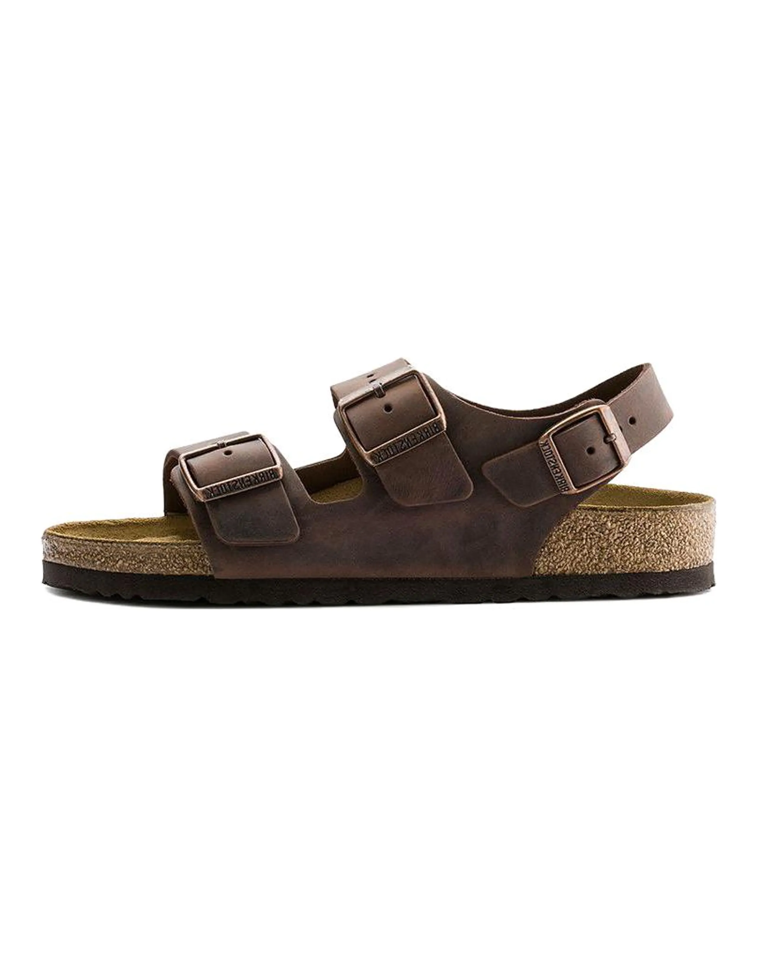 Birkenstock Leather Soft Comfort Platform Buckle Sandals Unisex Brown Regular