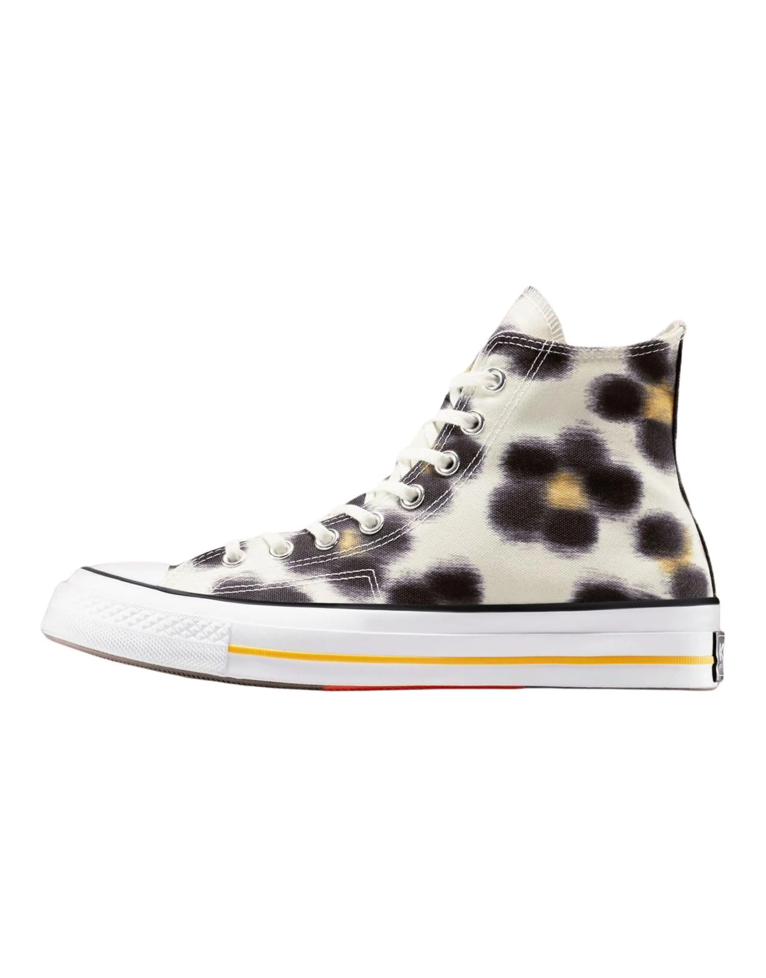 KENZO x Converse CHUCK TAYLOR Hana Leopard Sweet Corn Comfortable Durable High-Top Canvas Shoes Unisex Beige Black