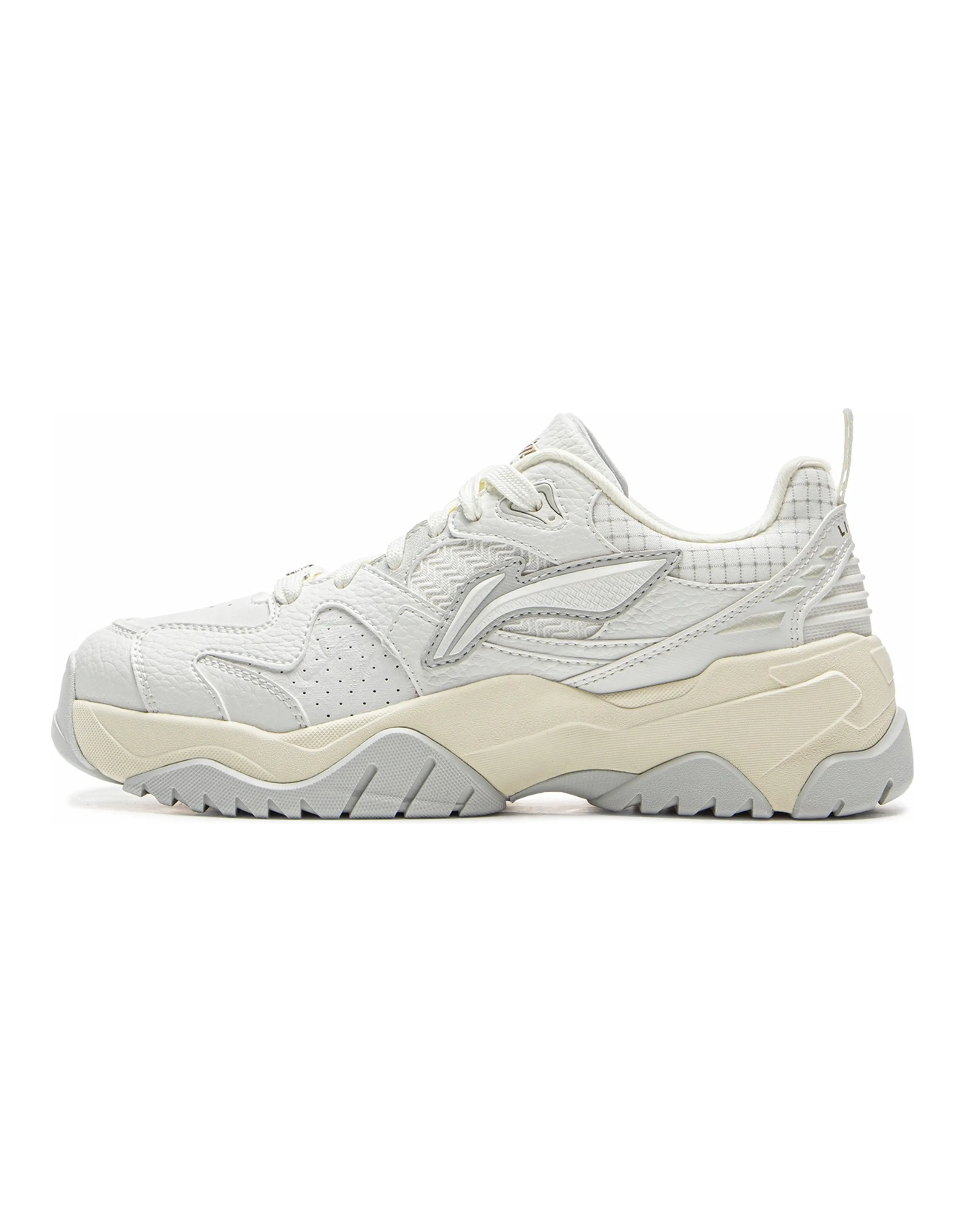 LiNing Tianji 3 Slip-Resistant Cushioning Wear-Resistant Lightweight Low-Top Skateboard Shoes Women's Champagne White