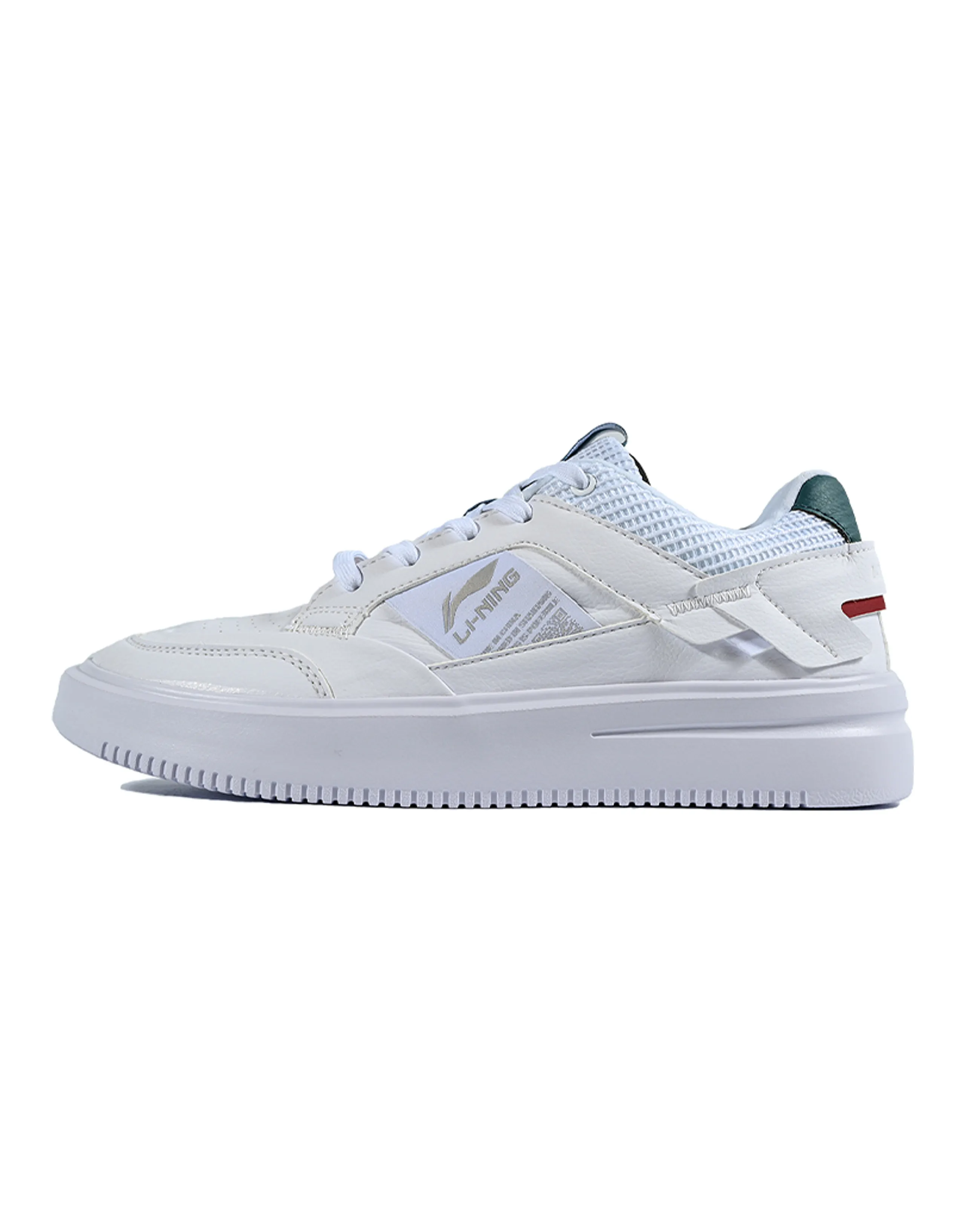 LiNing Comfort Simple Anti-Slip Wear-Resistant Low-Top Skate Shoes White Blue