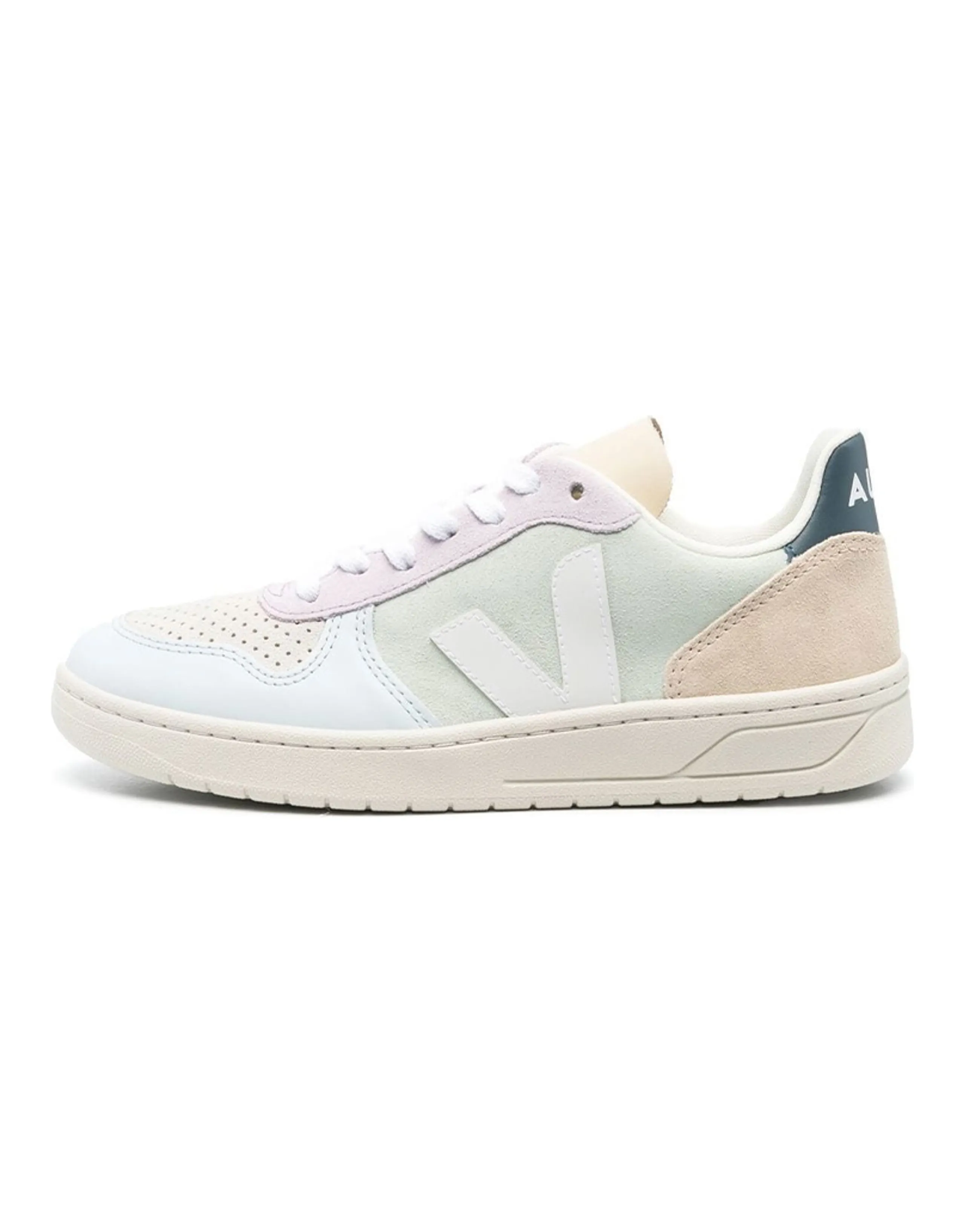 VEJA V 10 Suede Jade White Multico Women's