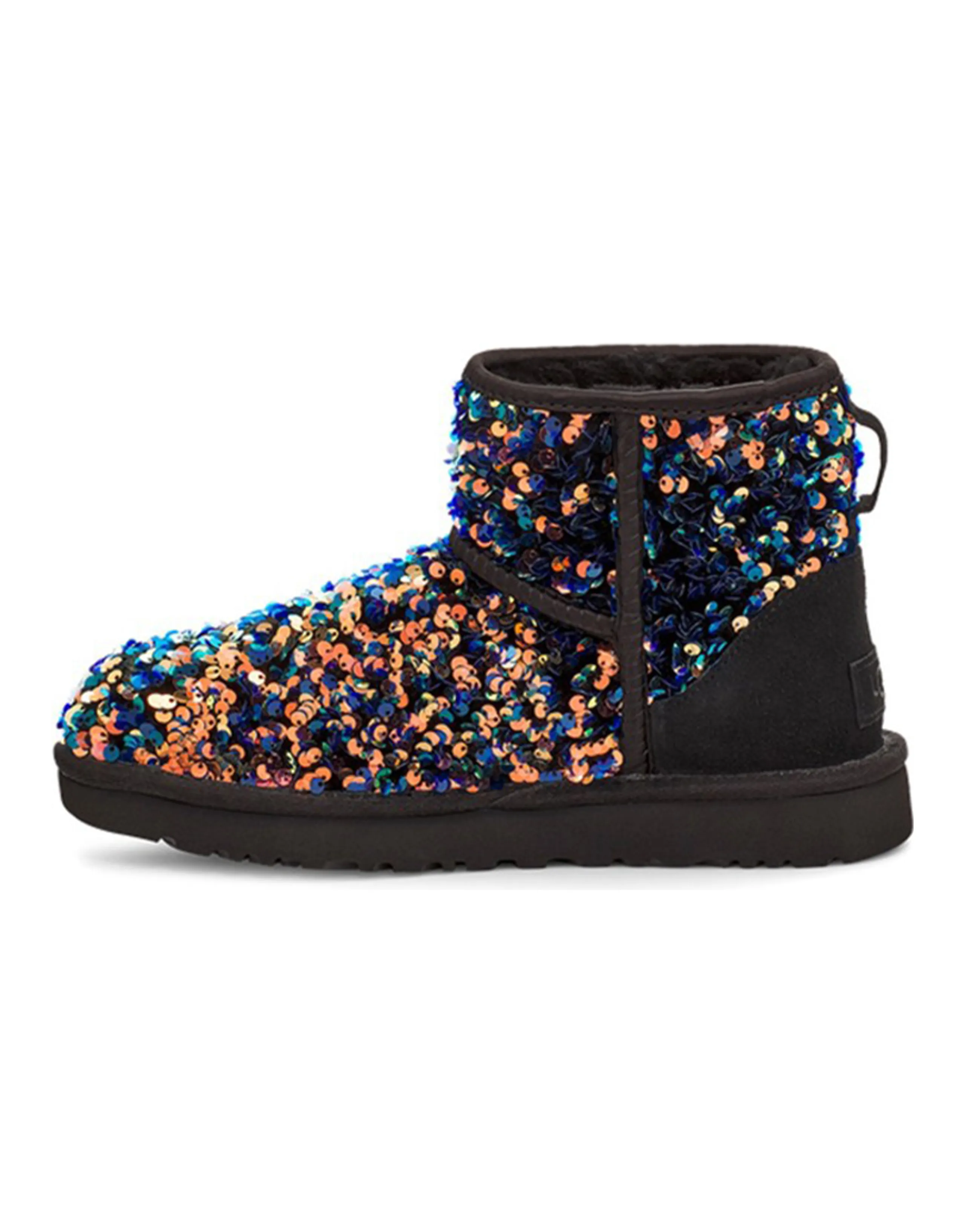 UGG Classic Mini Stellar Sequin Snow Boots Black Women's