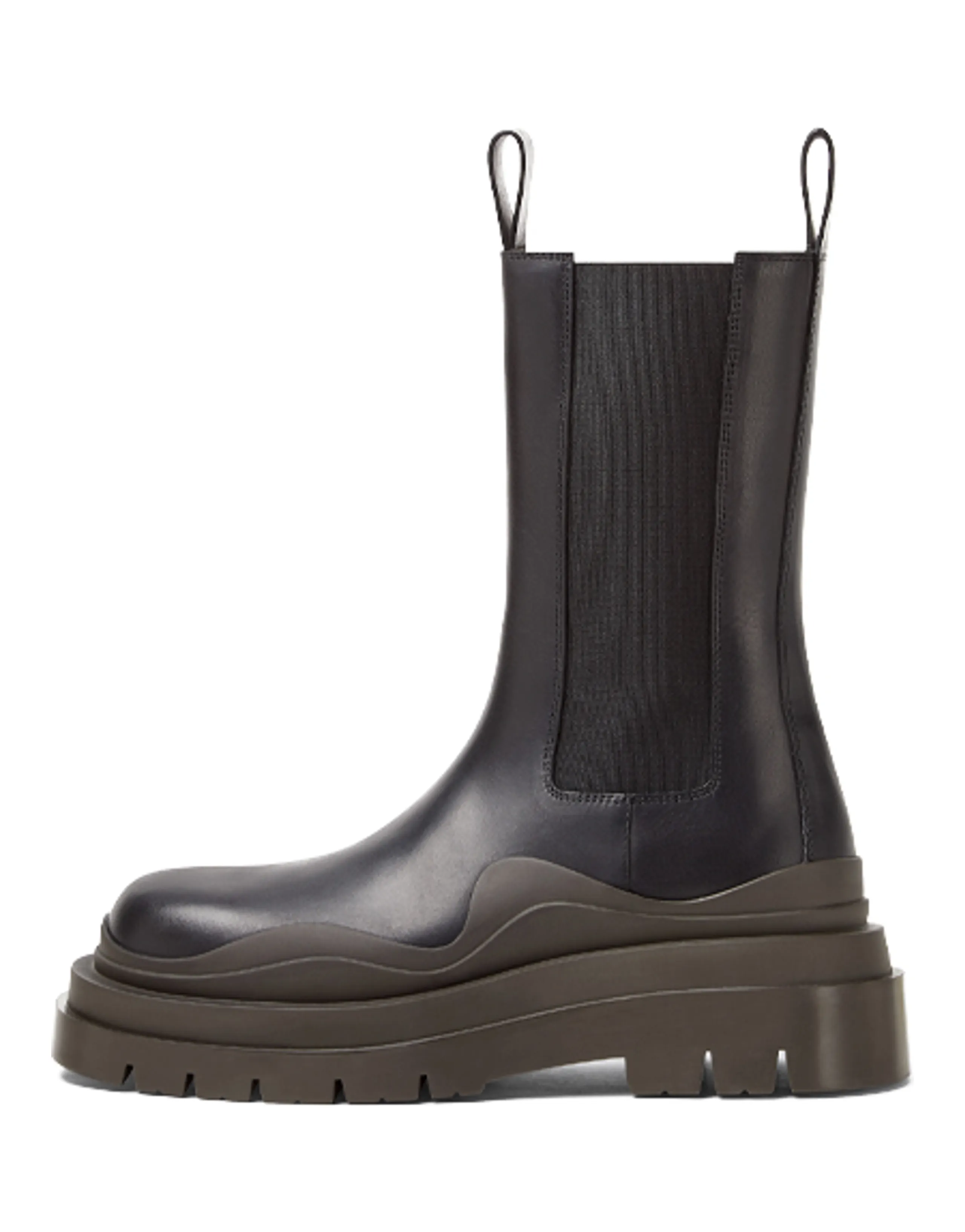 Bottega Veneta Tire BV Crew Chelsea Boots Women's Black Brown