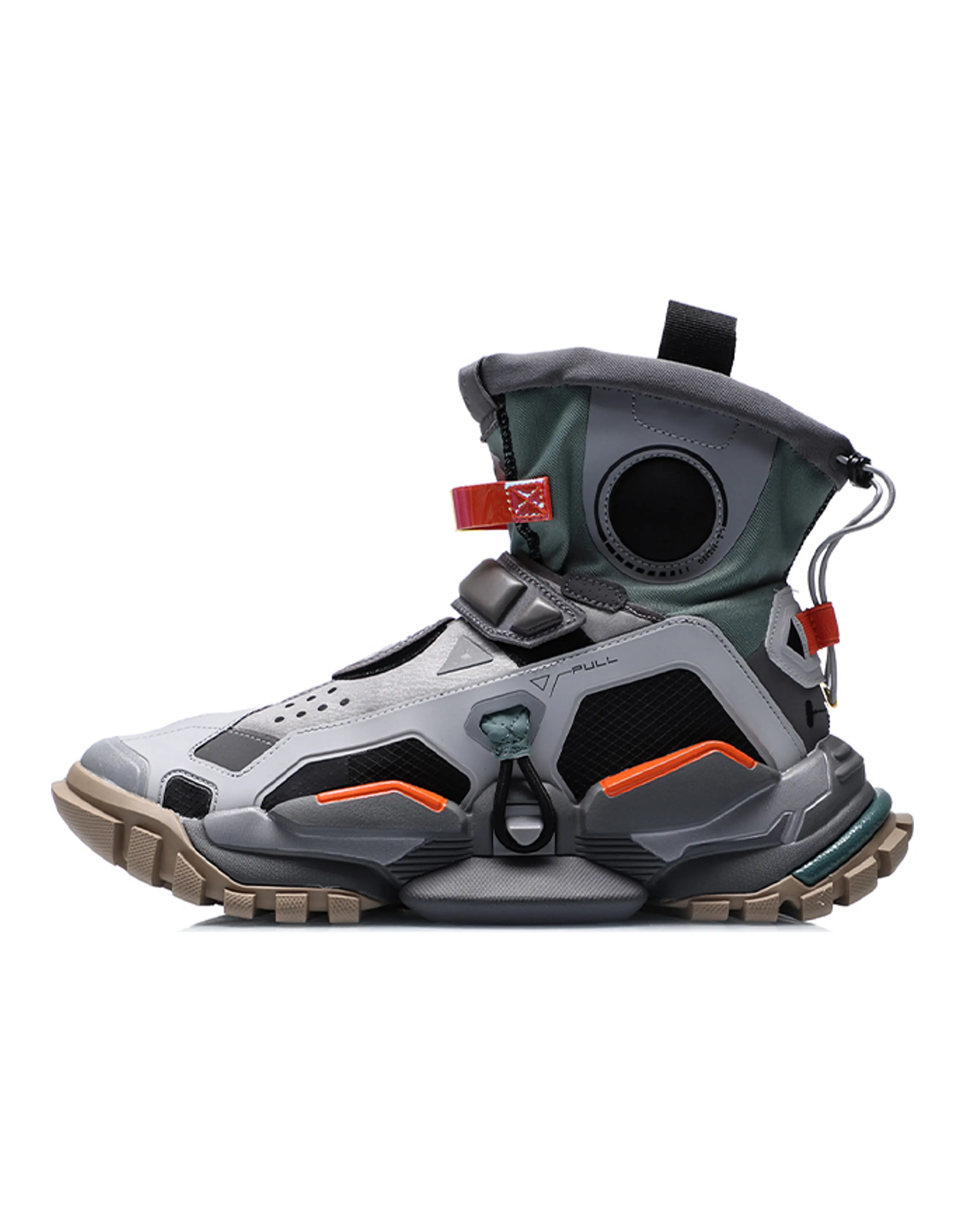 LiNing Reburn 2.0 Hi Dw High-Top Vintage Basketball Shoes Unisex Gray