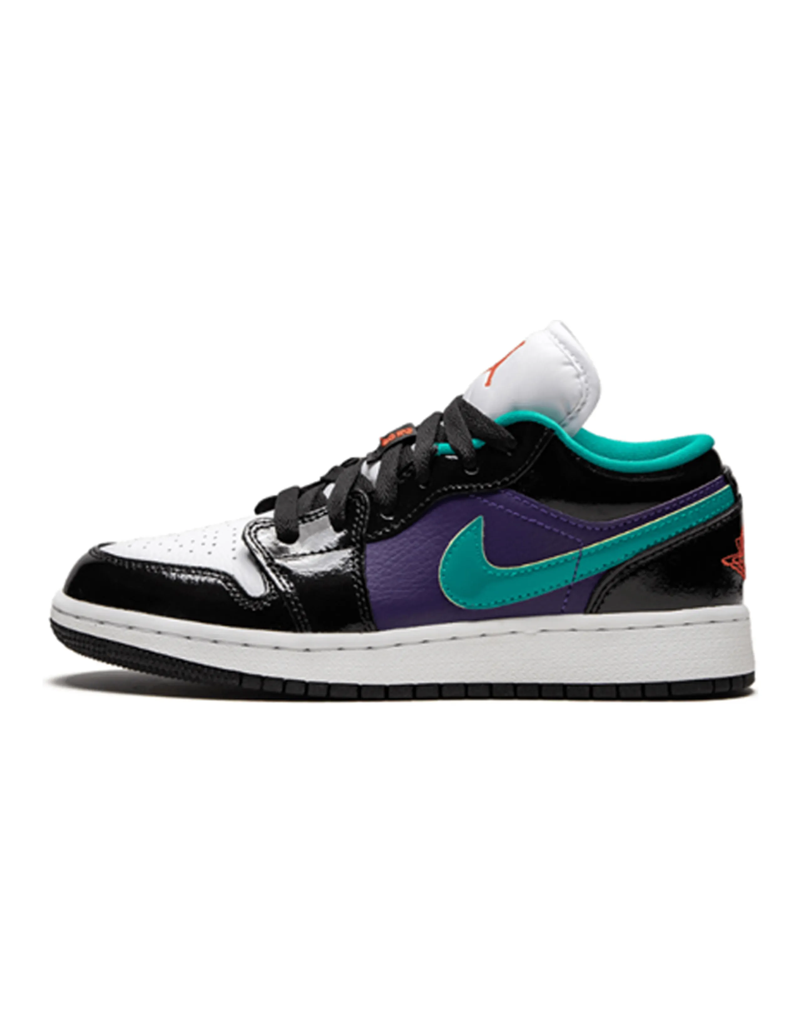 Jordan 1 Low Black Court Purple Turbo Green GS