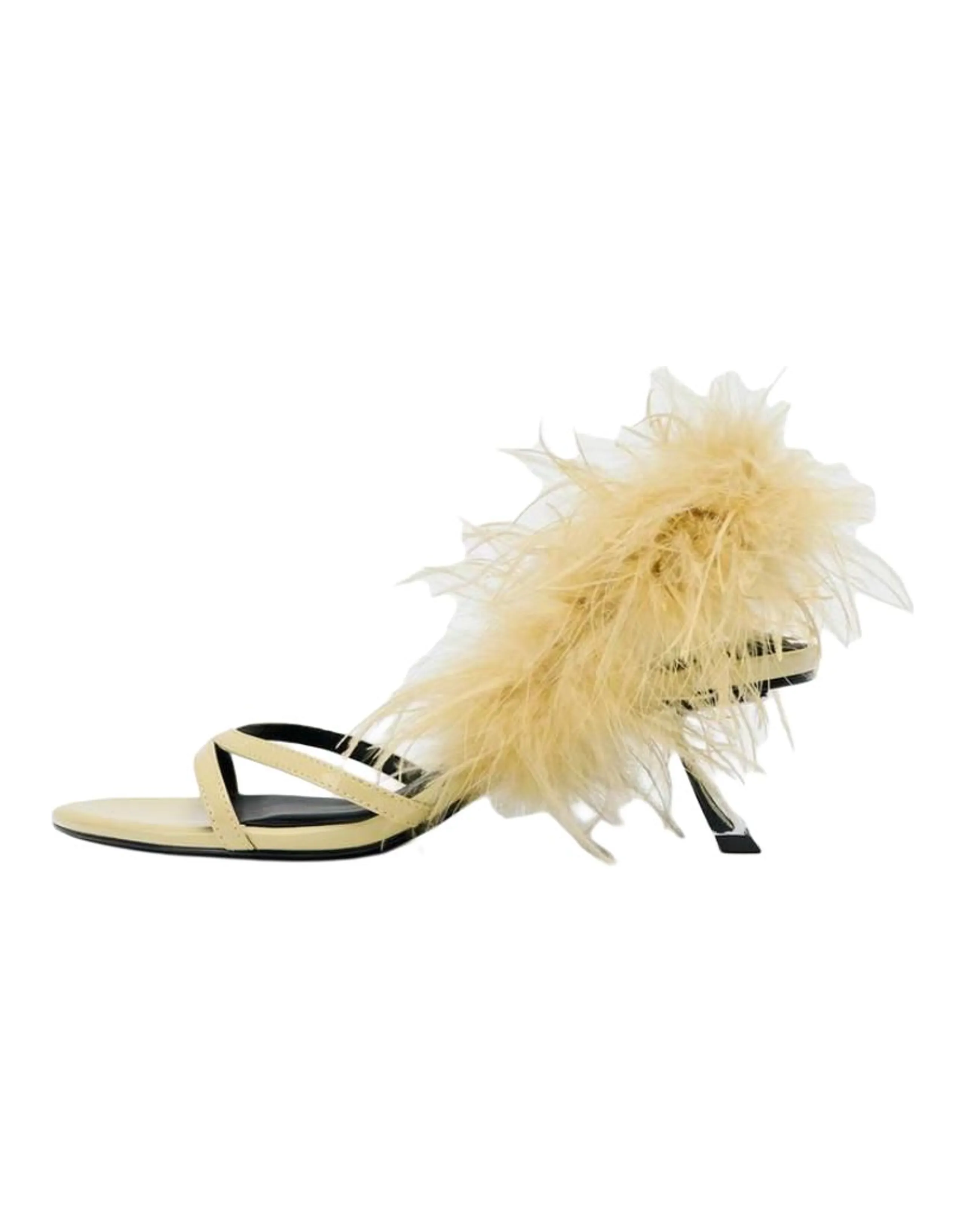 ZARA PU Fashion Open Toe Single-Strap Sandals 5cm Women's Yellow