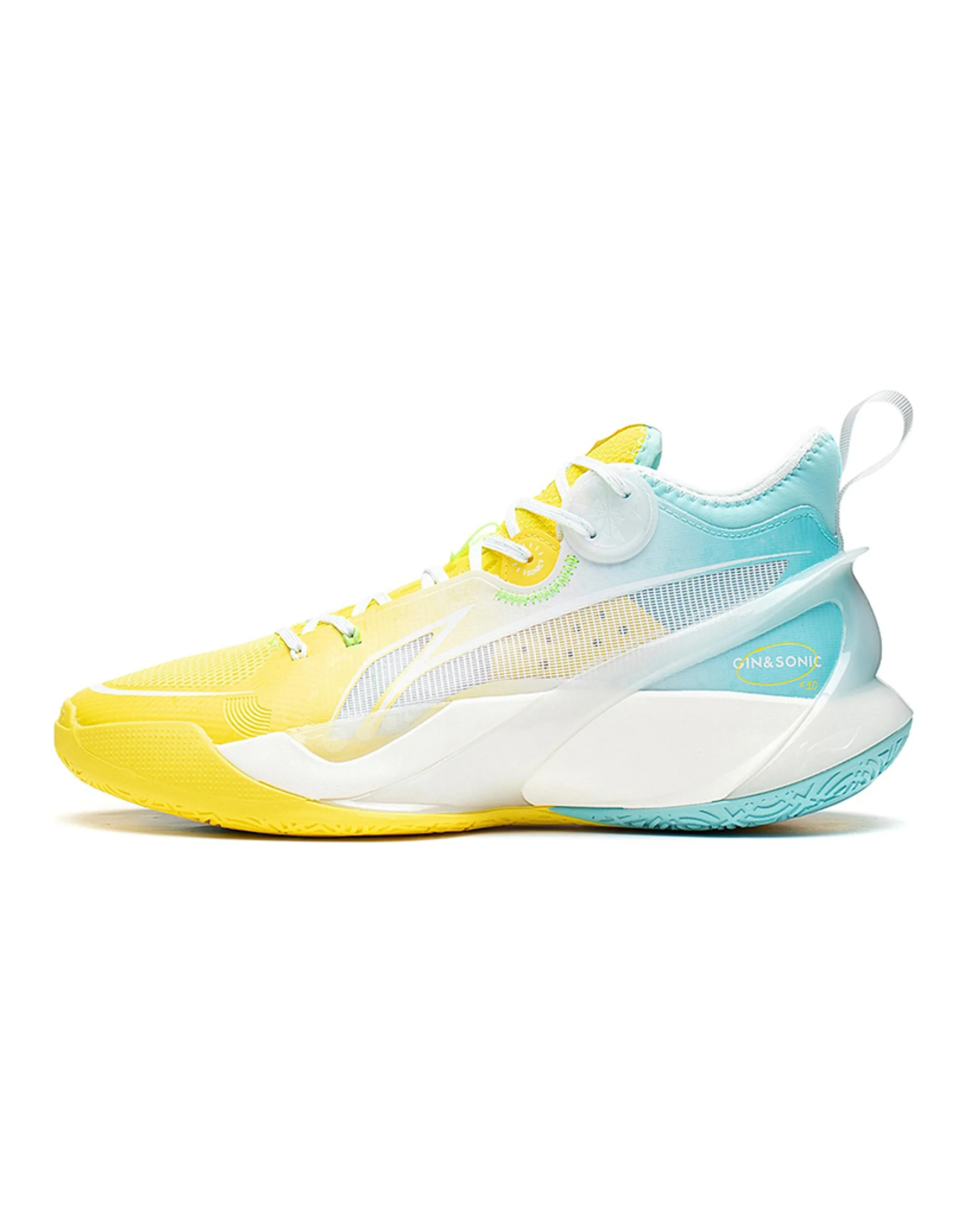 LiNing SONIC 10 Cushioning Anti-Slip And Wear-Resistant Coverage Support Mid-Top Basketball Shoes Men's Yellow Blue