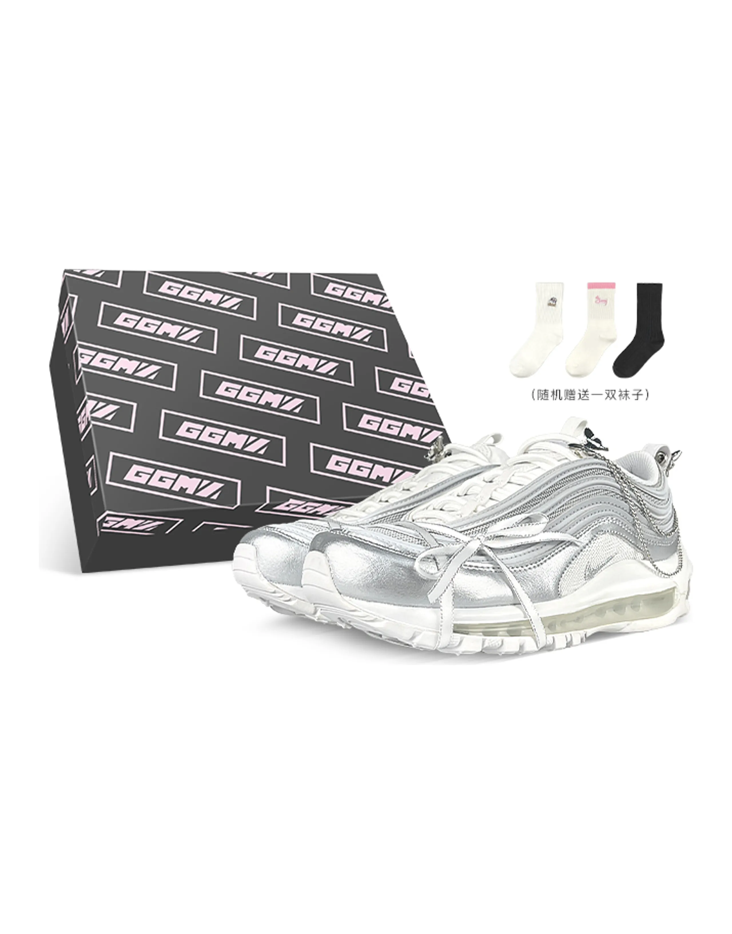 Nike Air Max 97 Running Shoes Women's Low-Top White Gray/Silver