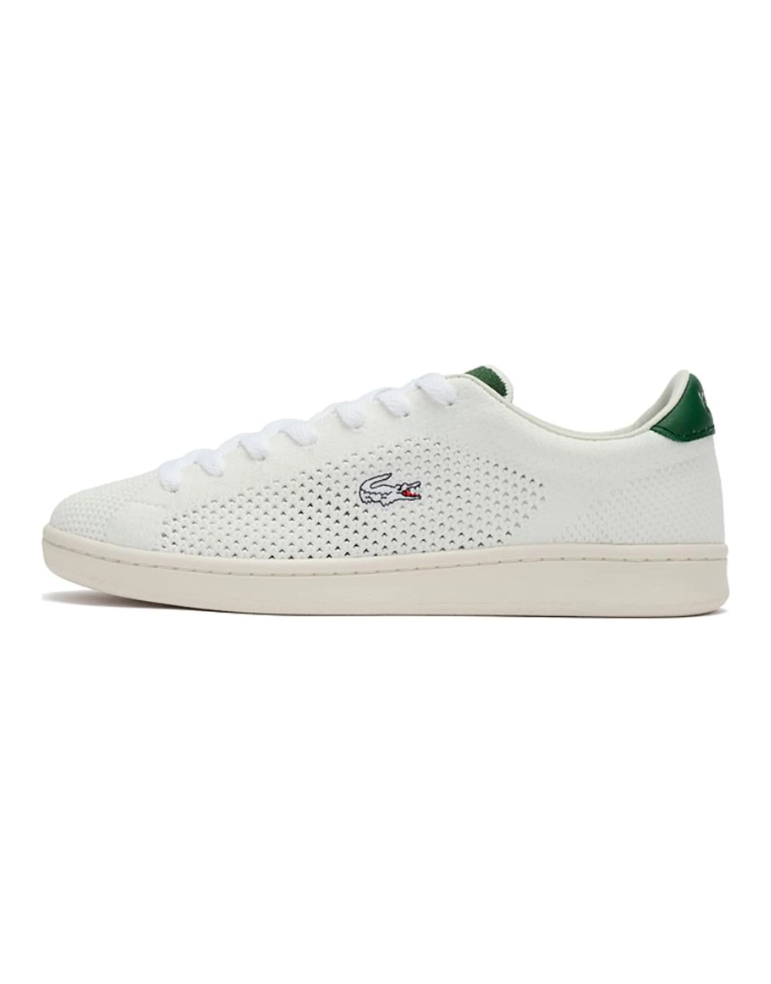 LACOSTE Carnaby Piqué Comfortable Wear-Resistant Breathable Low-Top Casual Shoes Women's White