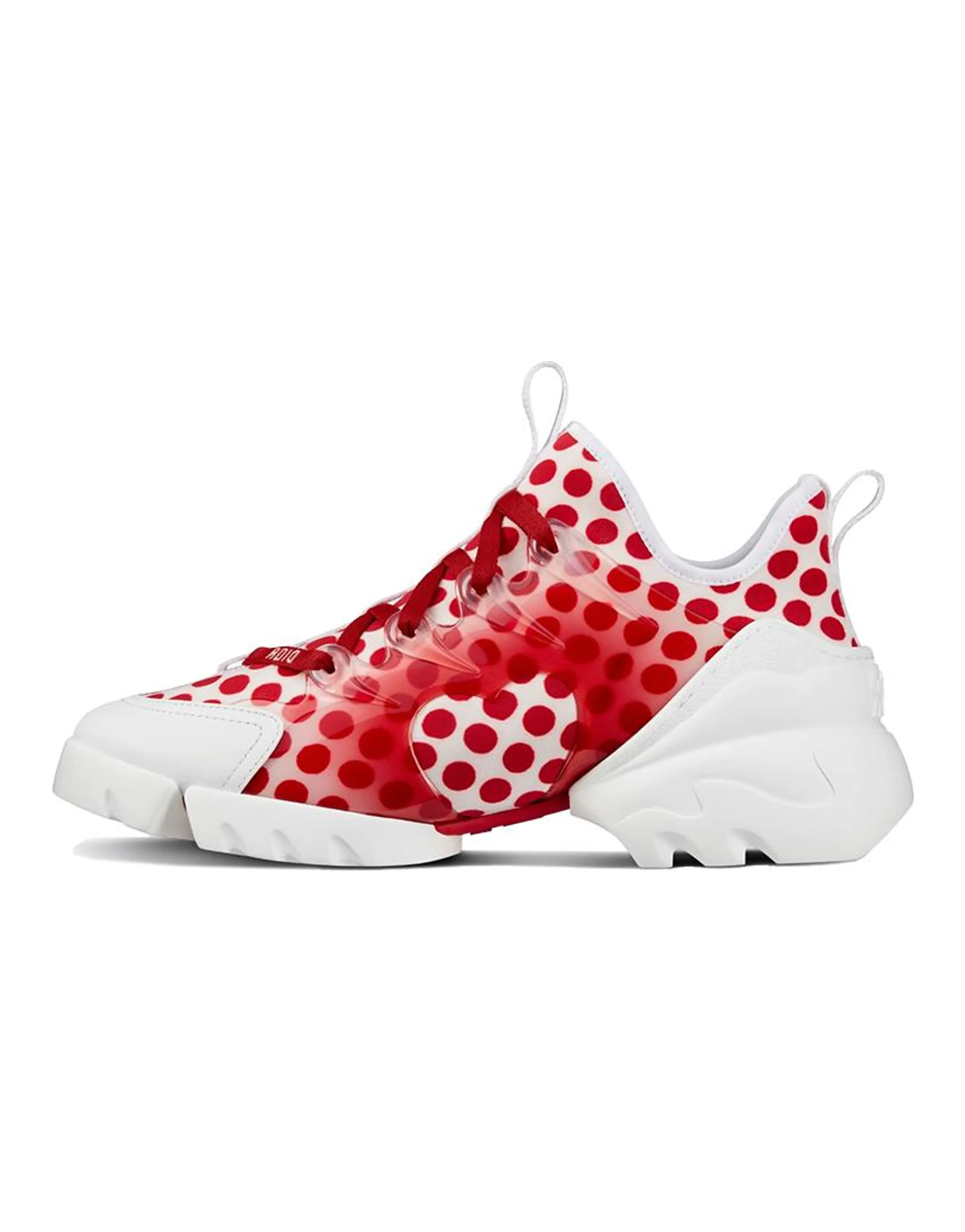 DIOR D-Connect Casual Shoes Women's Mid-Top Red White