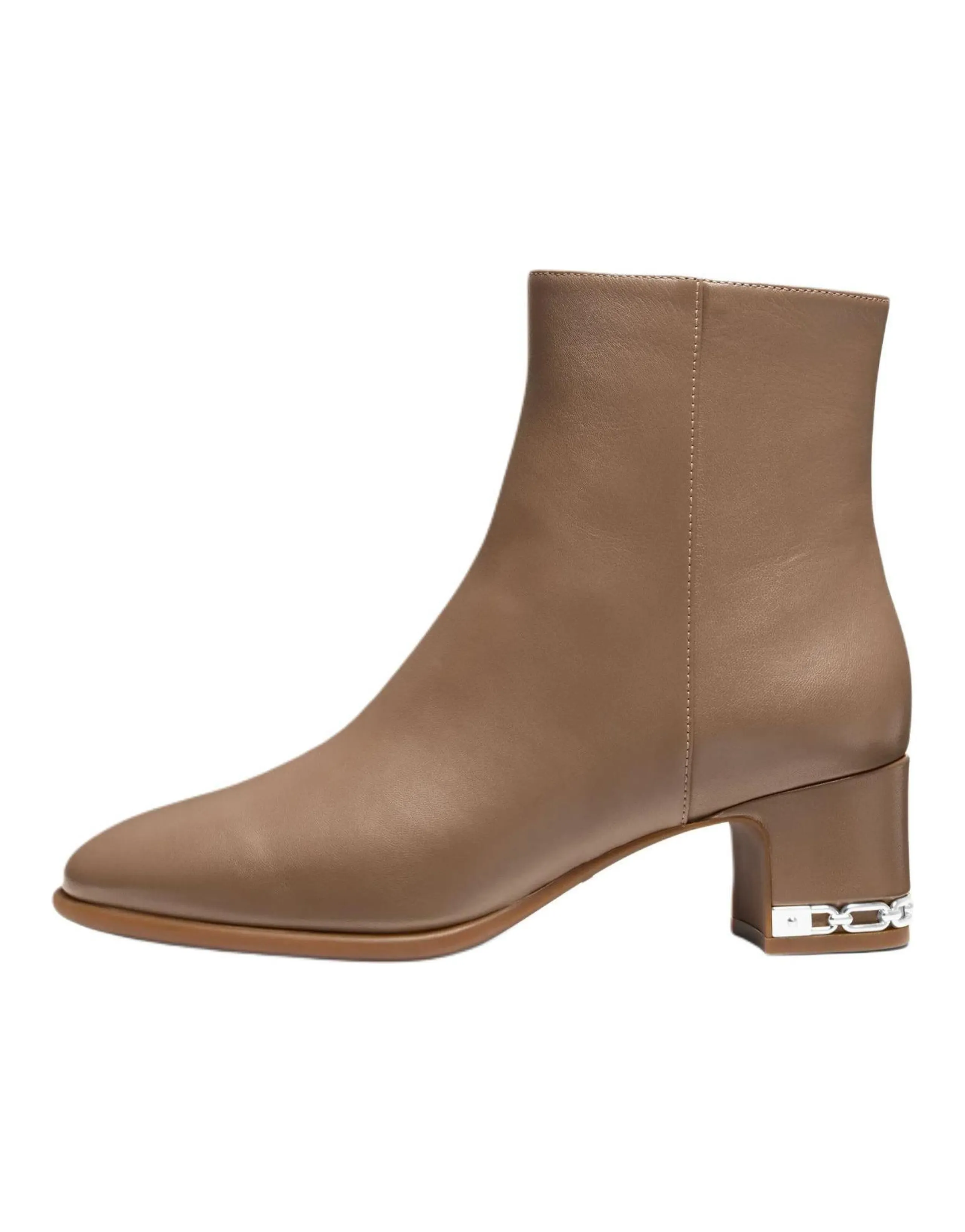 MICHAEL KORS June Lambskin Zip Round Toe Boots Women's Taupe