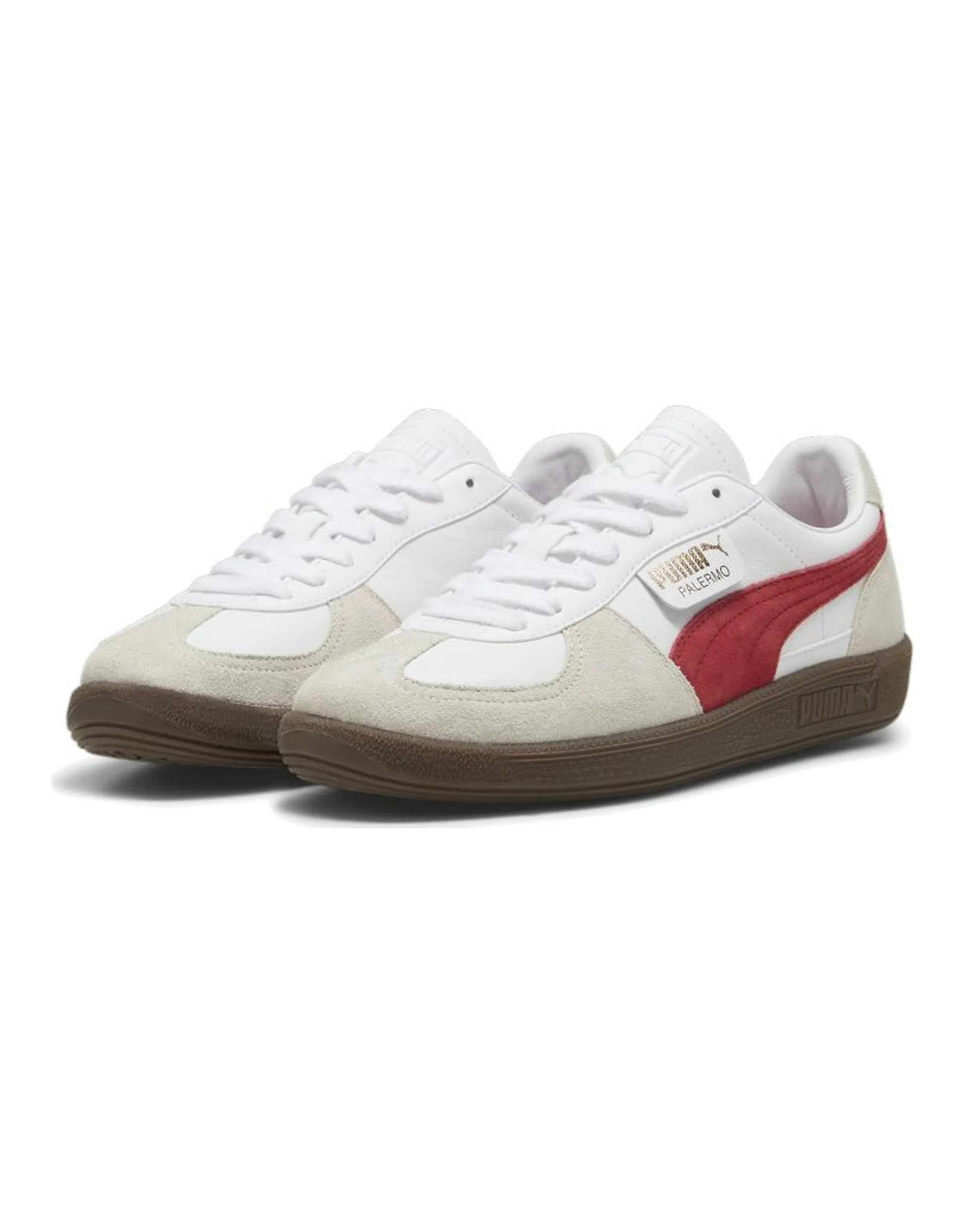 PUMA Palermo Leather PUMA White Vapor Gray Club Red